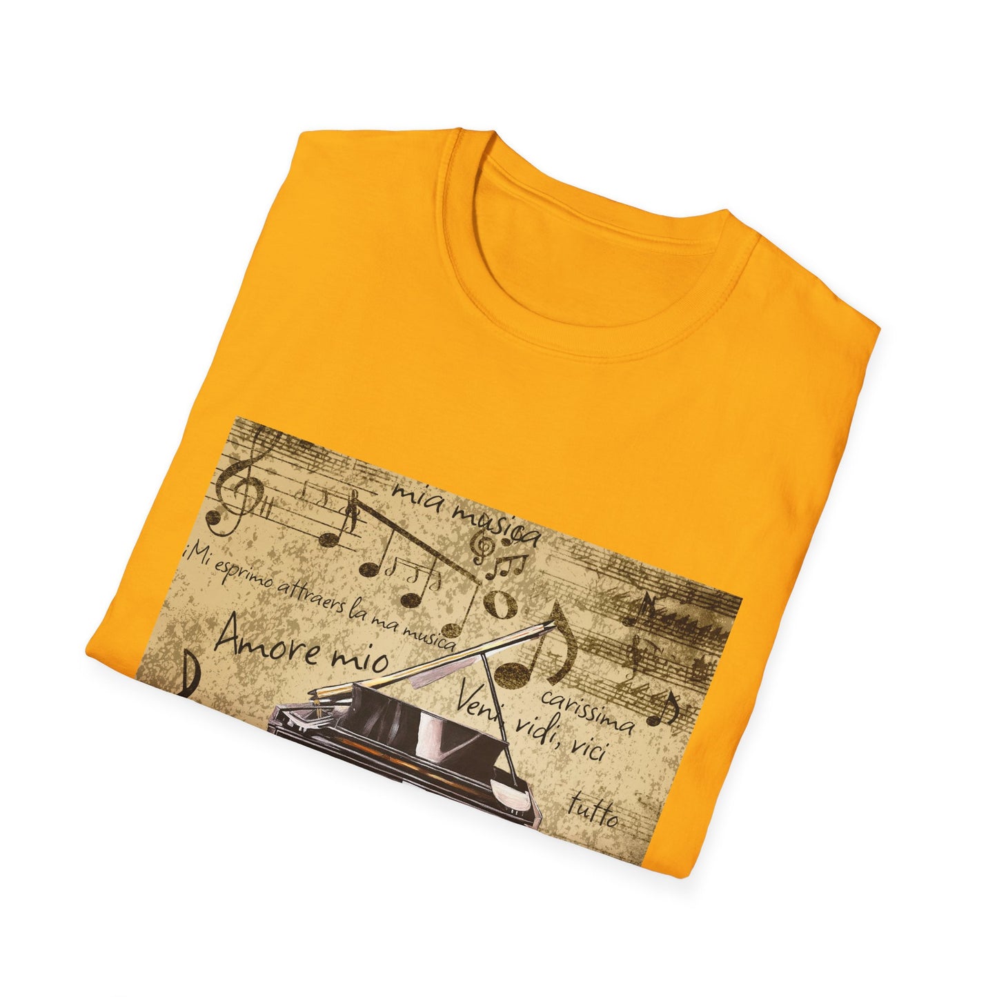 Unisex Softstyle T-Shirt, Pianist, Love Notes, Soul Music