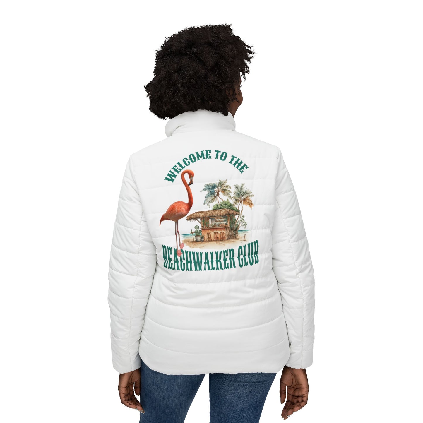 Women’s Puffer Jacket (AOP), Coastal, Beachwalker Club Collection