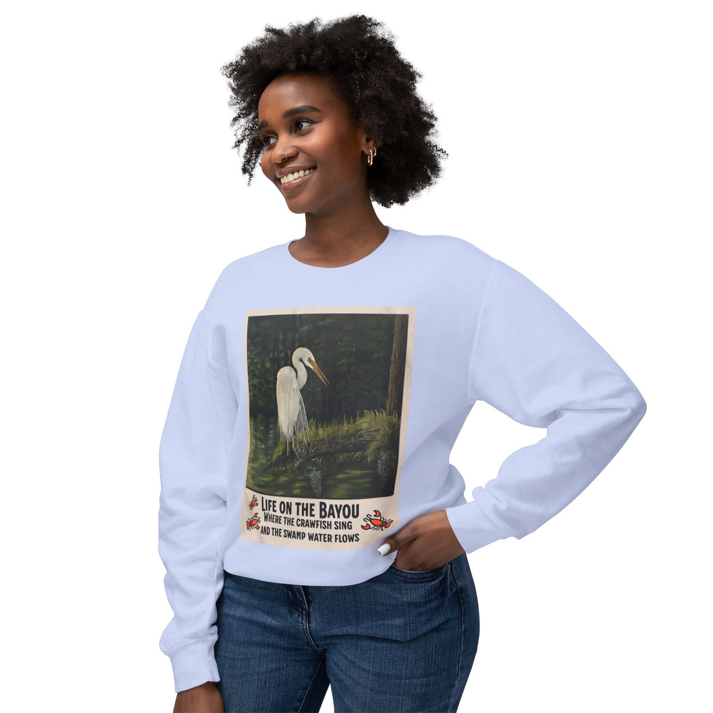 Unisex Lightweight Crewneck Sweatshirt, Life on the Bayou
