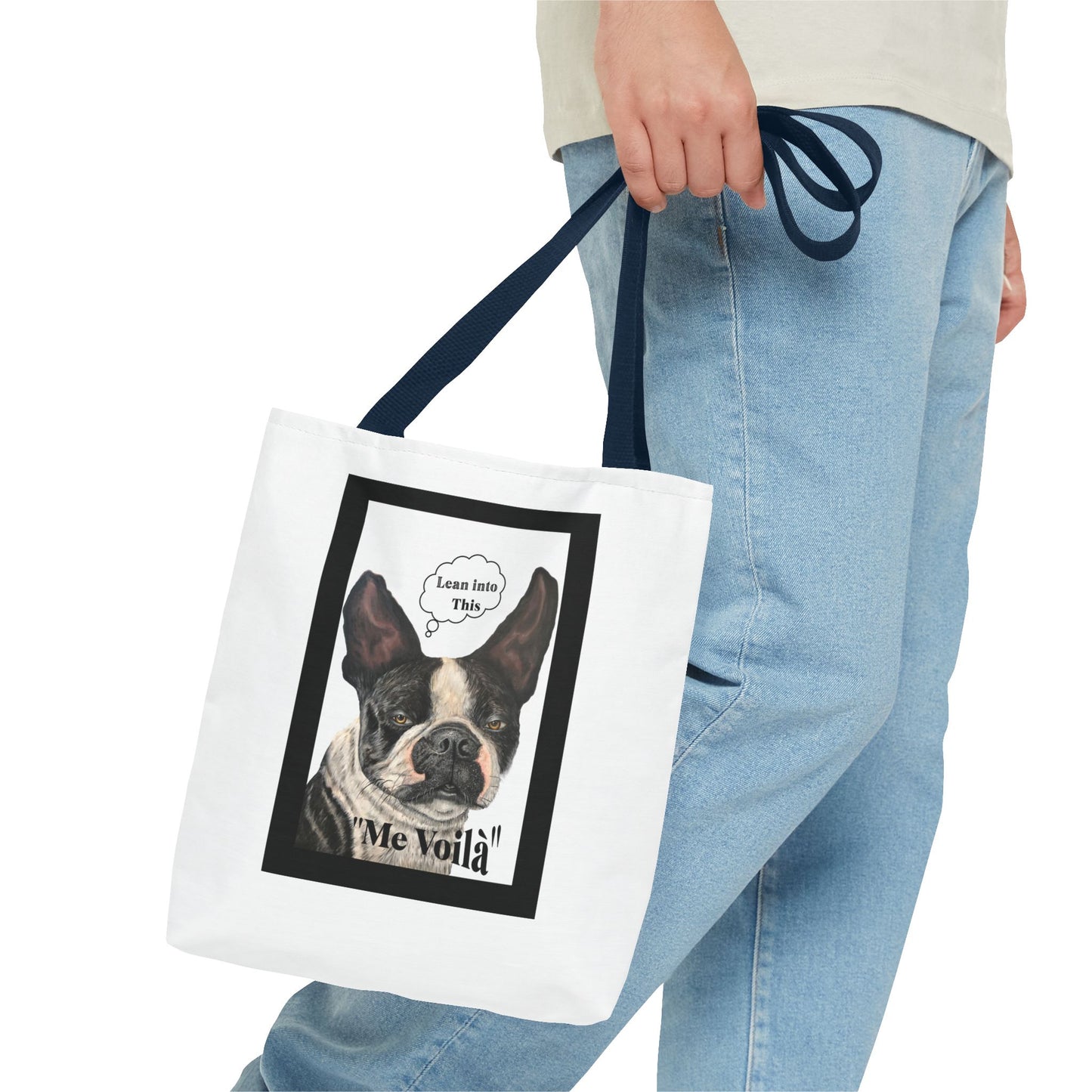 Tote Bag (AOP) "Lean on Me" Friendship Tote, Dog Humor, Max Loves Pookie Collection
