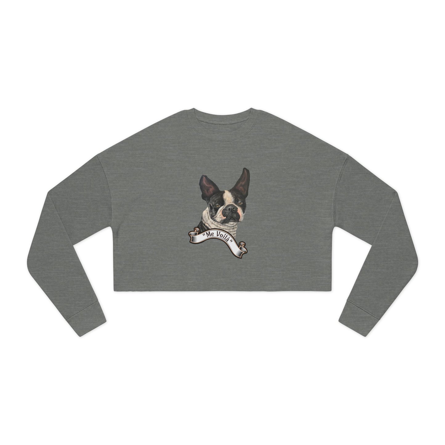 Women's Cropped "Me Voil'a" Friendship Themed Sweatshirt, Max Loves Pookie Collection