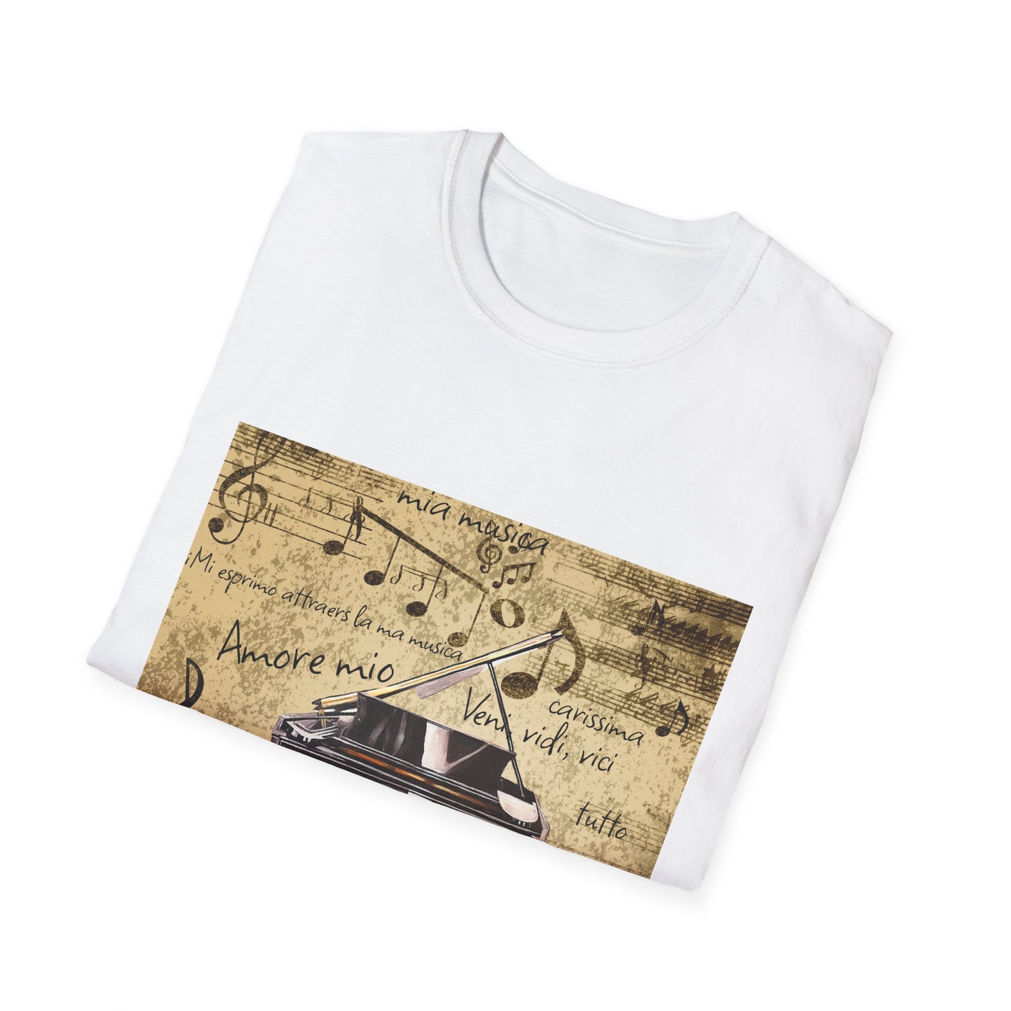 Unisex Softstyle T-Shirt, Pianist, Love Notes, Soul Music
