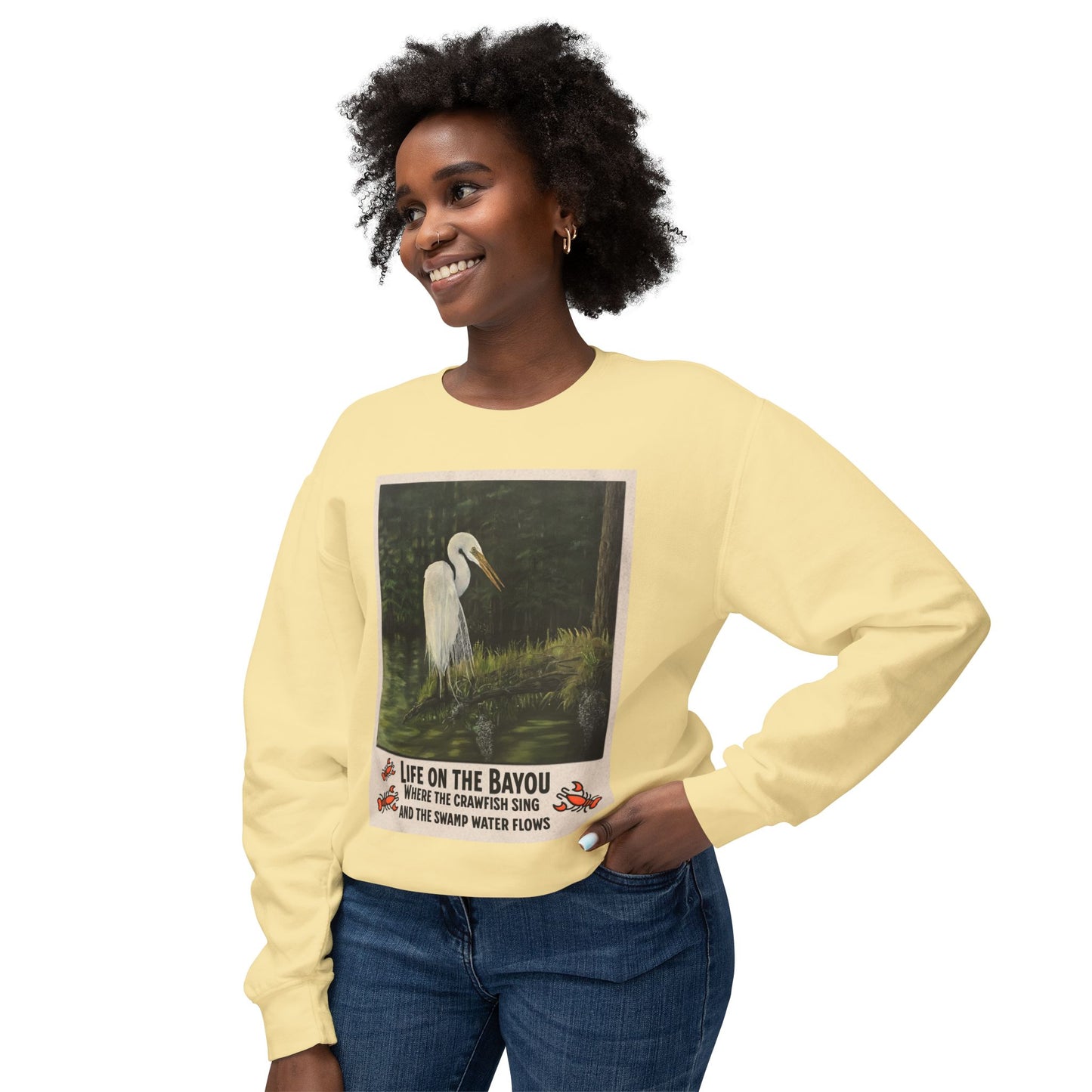 Unisex Lightweight Crewneck Sweatshirt, Life on the Bayou