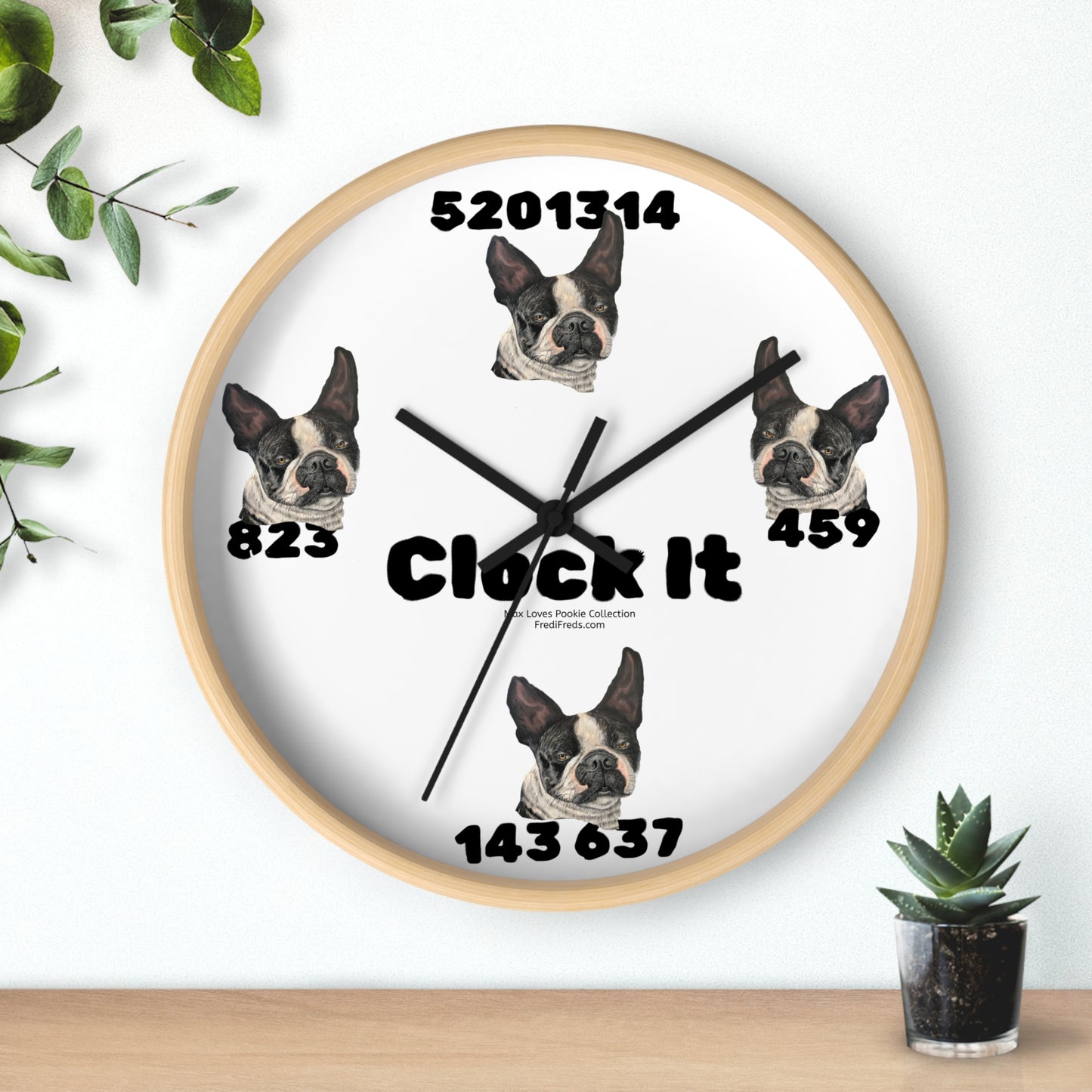 Wall Clock, "Clock It", Humorous, Romantic, Friendship, Max Loves Pookie Collection