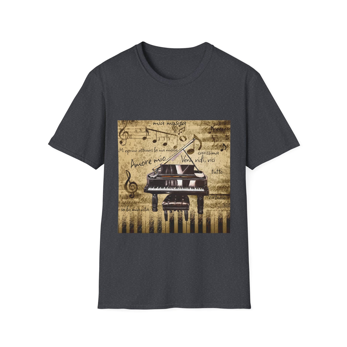 Unisex Softstyle T-Shirt, Pianist, Love Notes, Soul Music