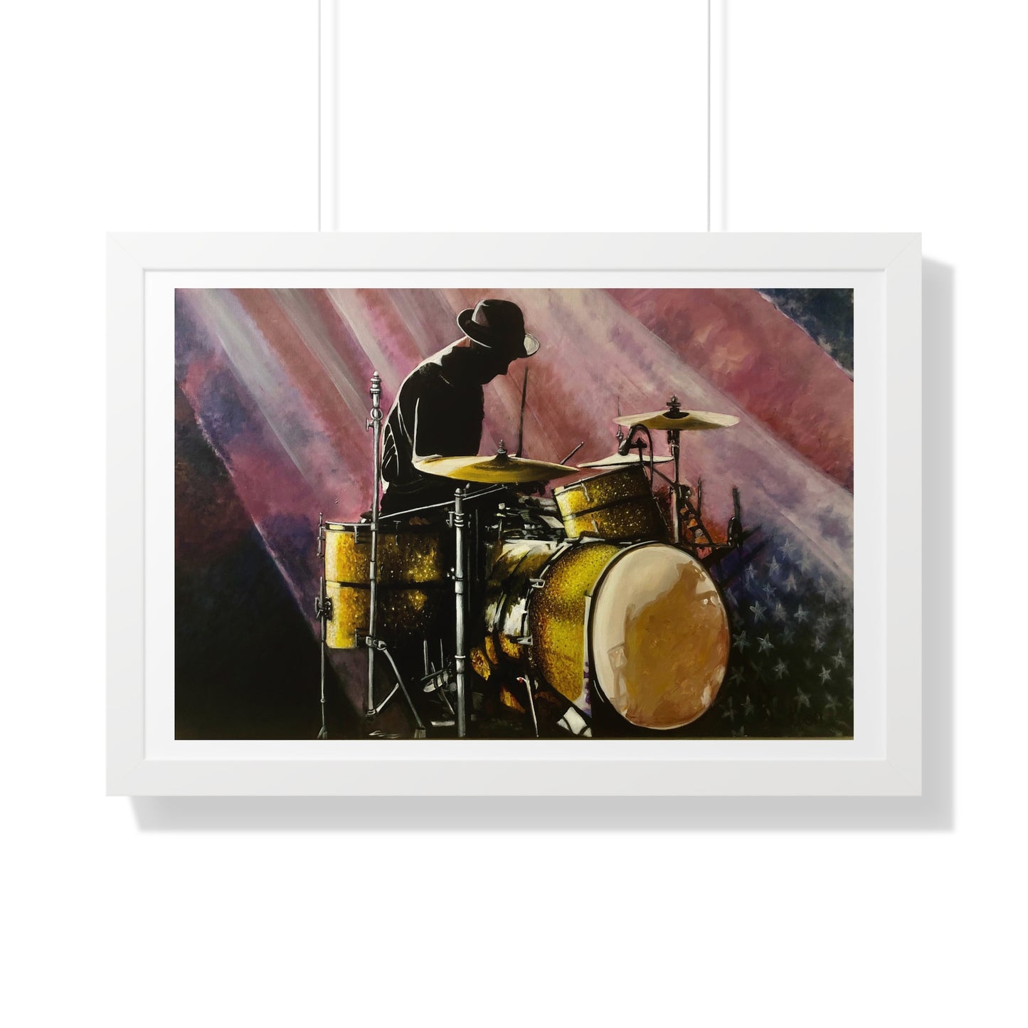 Framed Horizontal Poster, Drummer, Soul Music Collection