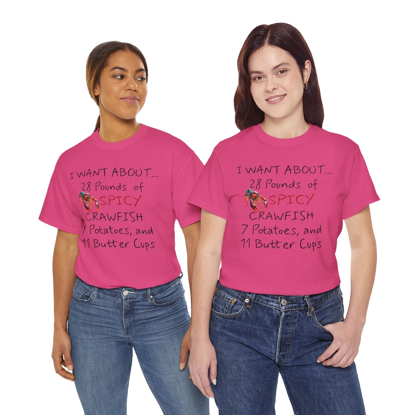 Unisex Heavy Cotton Tee, I Want About 28 Pounds of Crawfish, Humorous, Life on the Bayou Collection