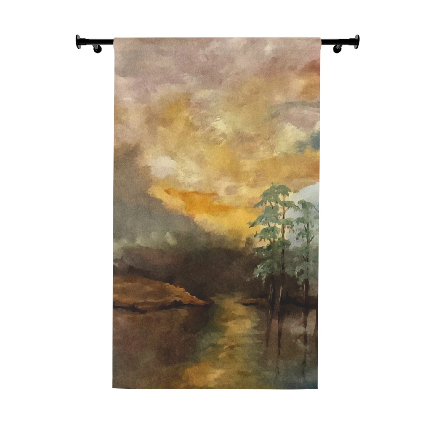 Window Curtains (1 Piece), Moon Lake, Art, FrediFreds Home Collection