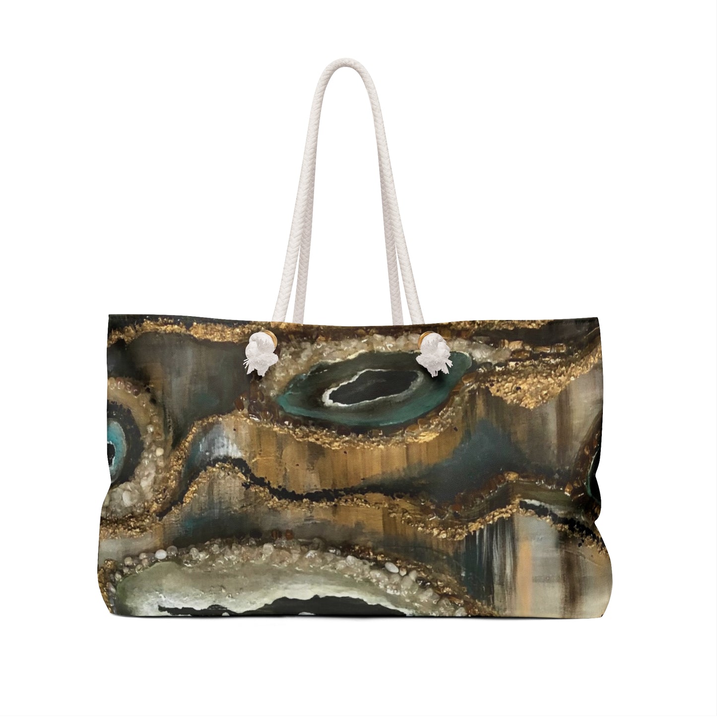 Weekender Bag, Abstract Earth Tones Creek Bed Design, Life on the Bayou Collection