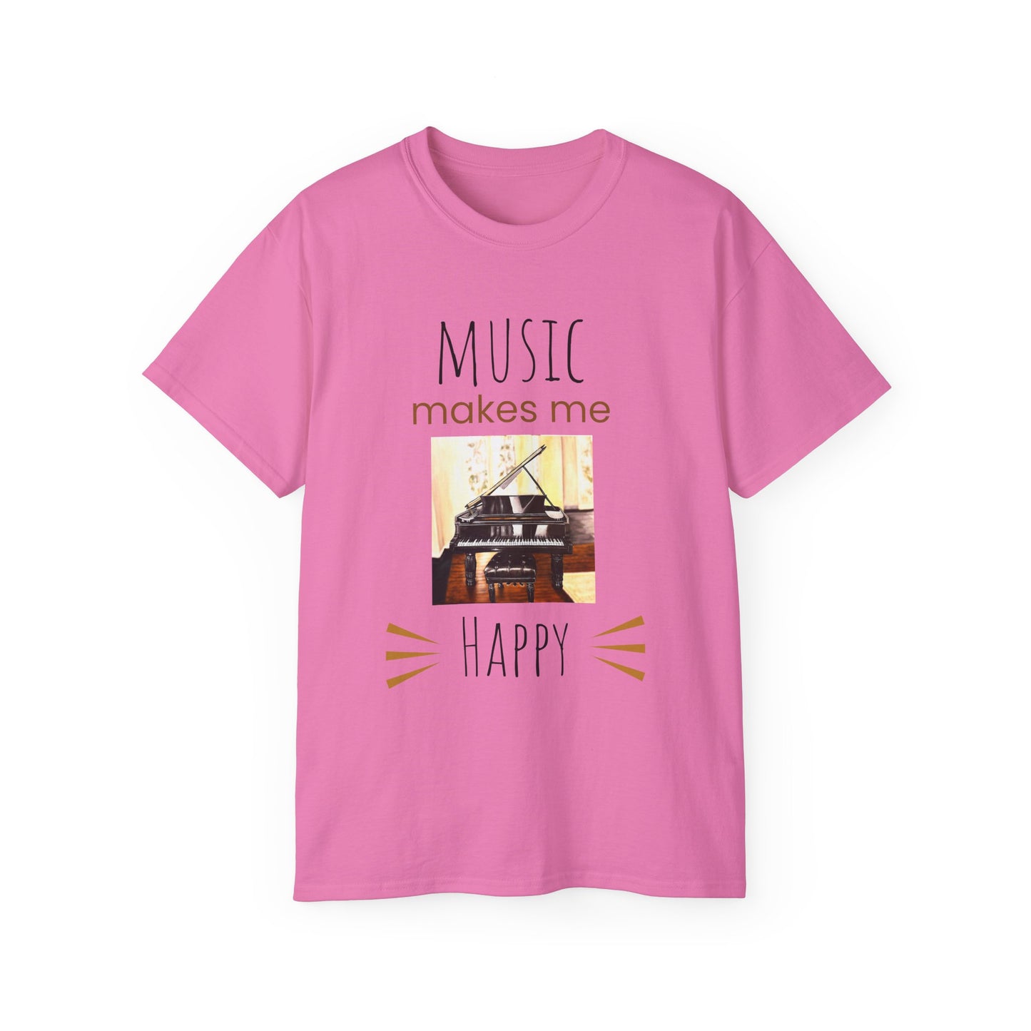 Unisex Ultra Cotton Tee, Music, Piano Artwork, Happy, Soul Music