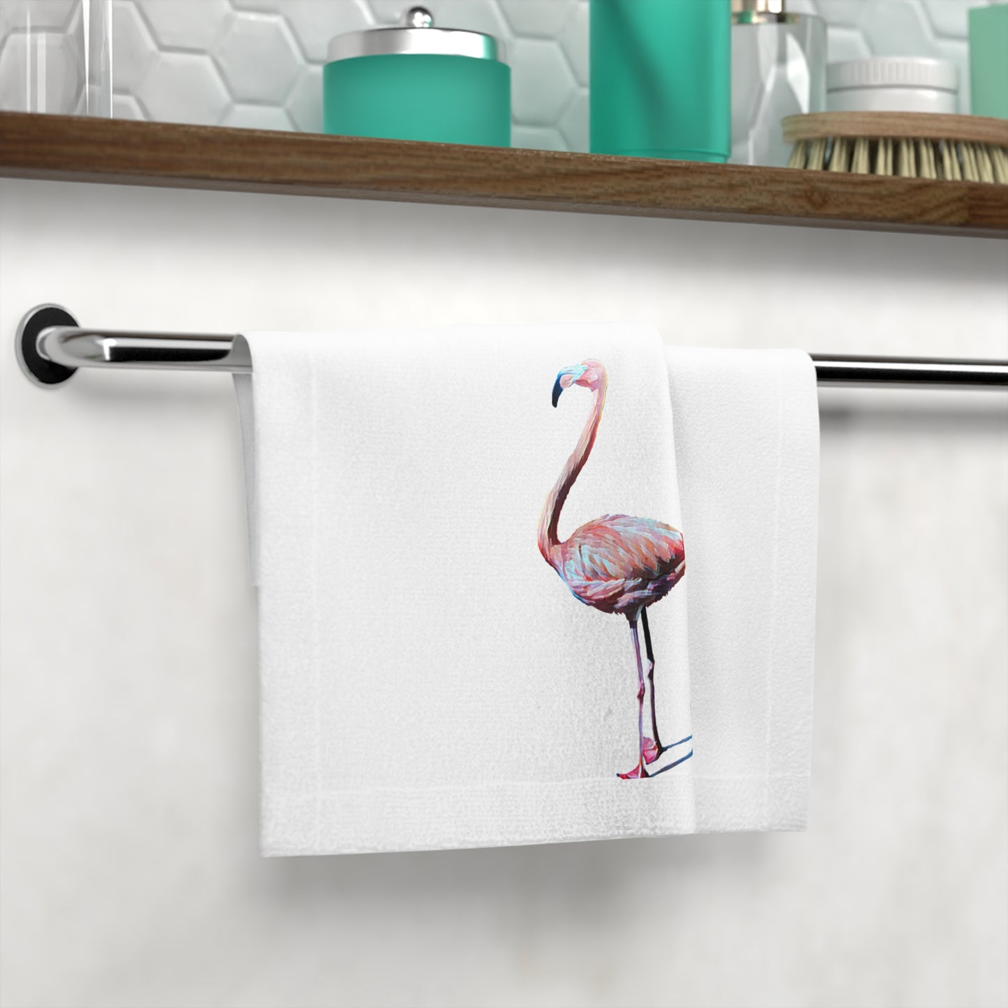 Face Towel, Flamingo, Beachwalker Club Collection