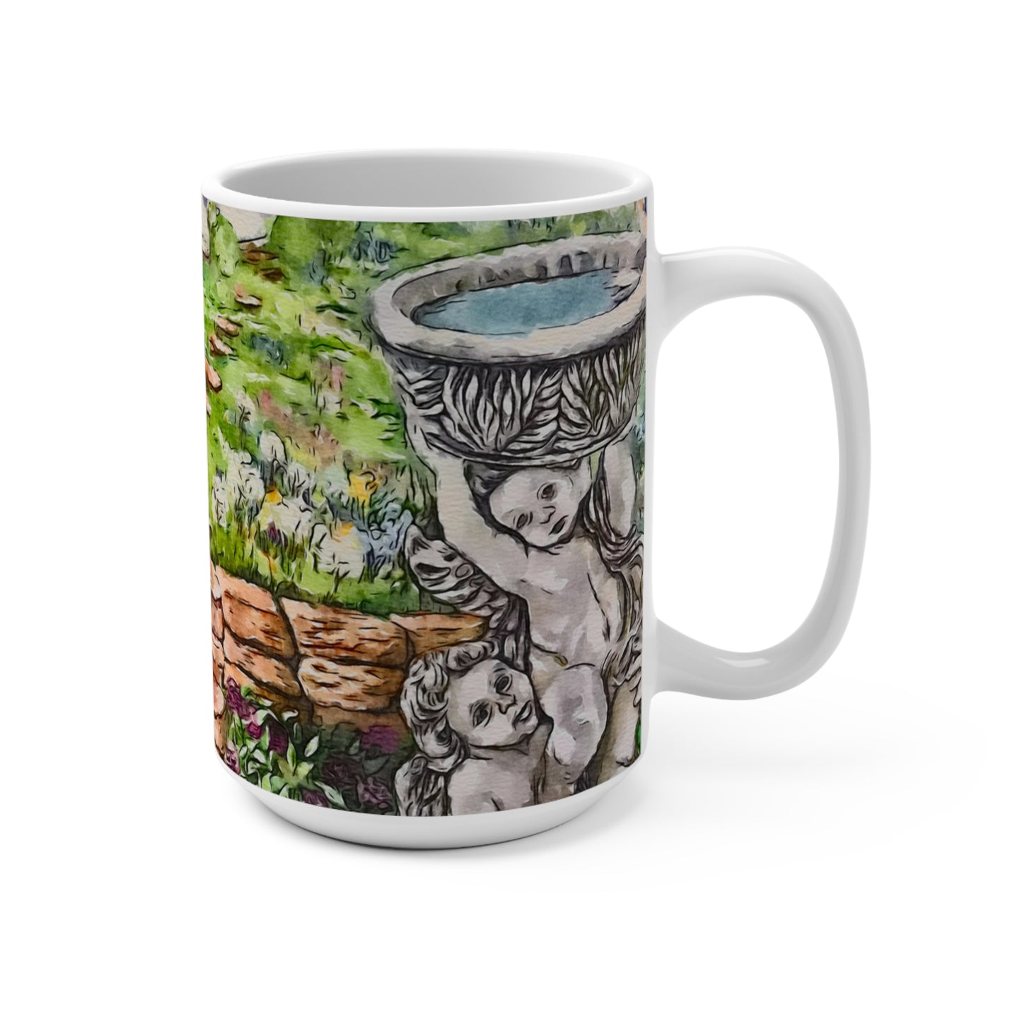 Mug 15oz, Artwork, Cherubs, Flowers, My Secret Garden, FrediFreds Home Collection