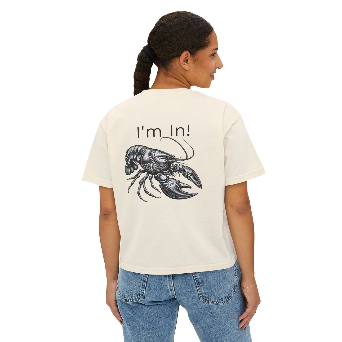 Women's Boxy Tee, It's That Time of The Year, Crawfish Season, Life on the Bayou Collection