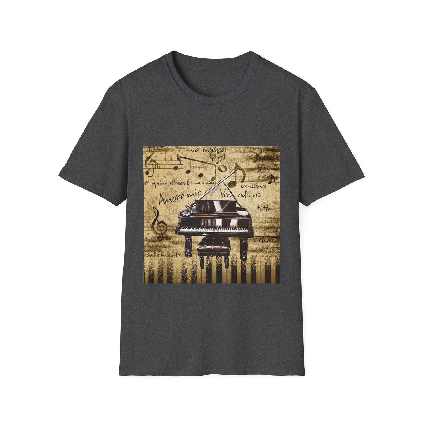 Unisex Softstyle T-Shirt, Pianist, Love Notes, Soul Music
