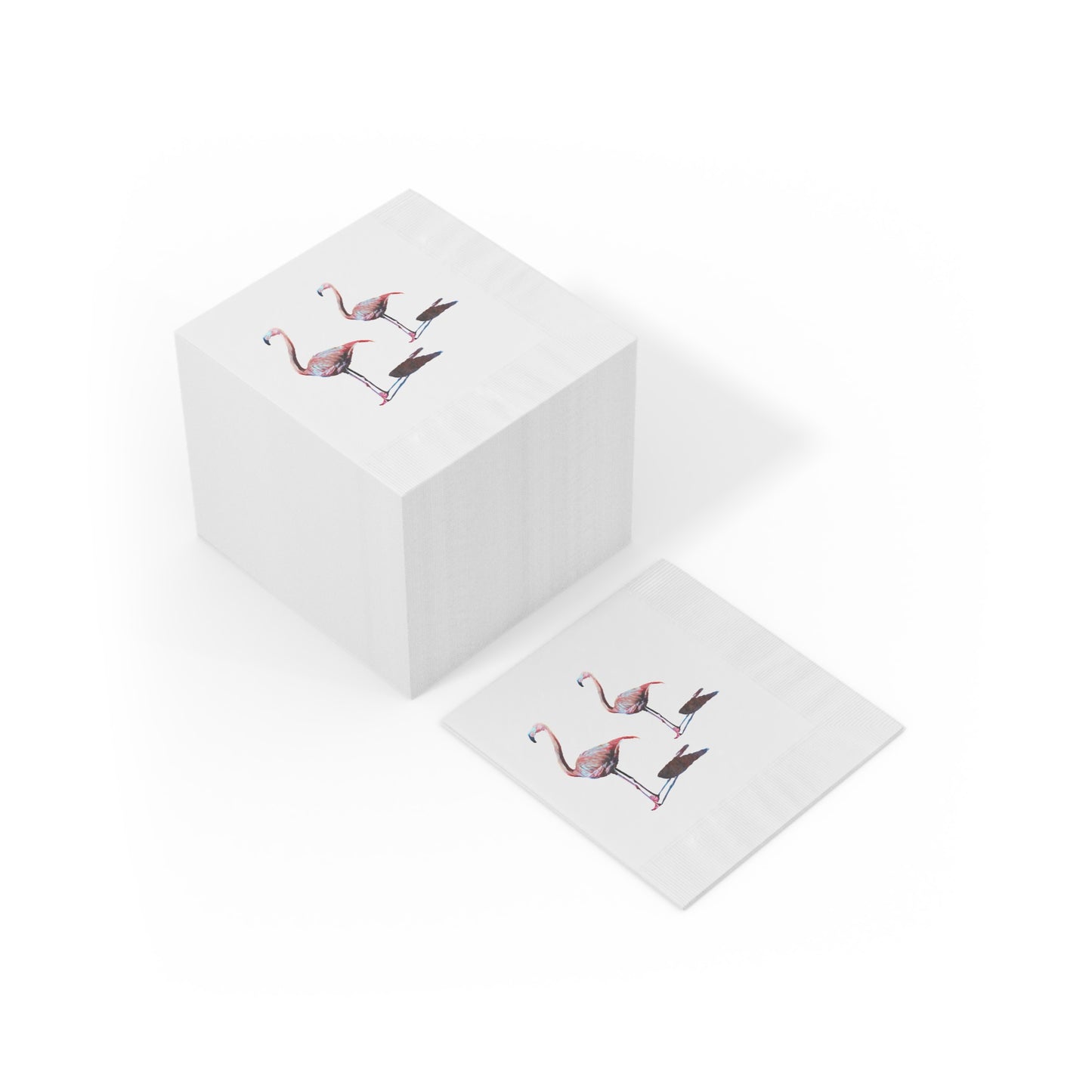 White Coined Napkins, Flamingo, Beachwalker Club Collection
