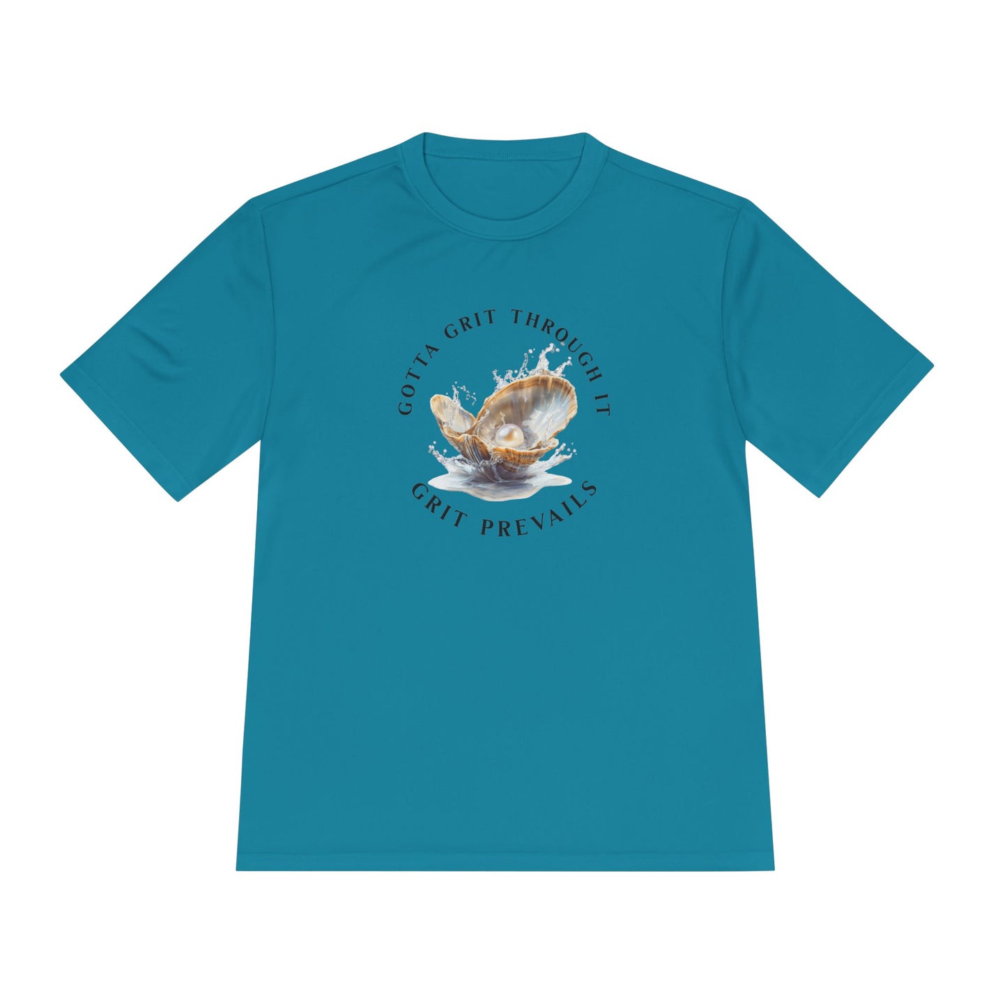 Unisex Moisture Wicking Tee With Printed Design "Grit Prevails", Gotta Grit Through It Collection