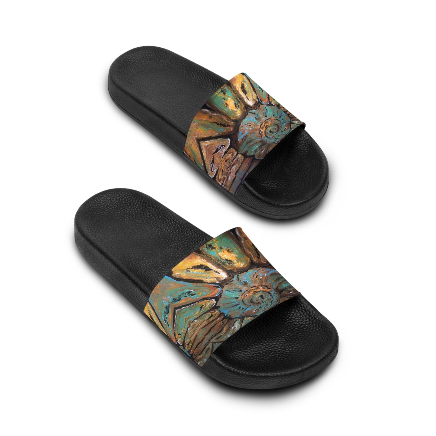 Women's Slide Sandals, Earth Tones, Fossil, FrediFreds Home Collection