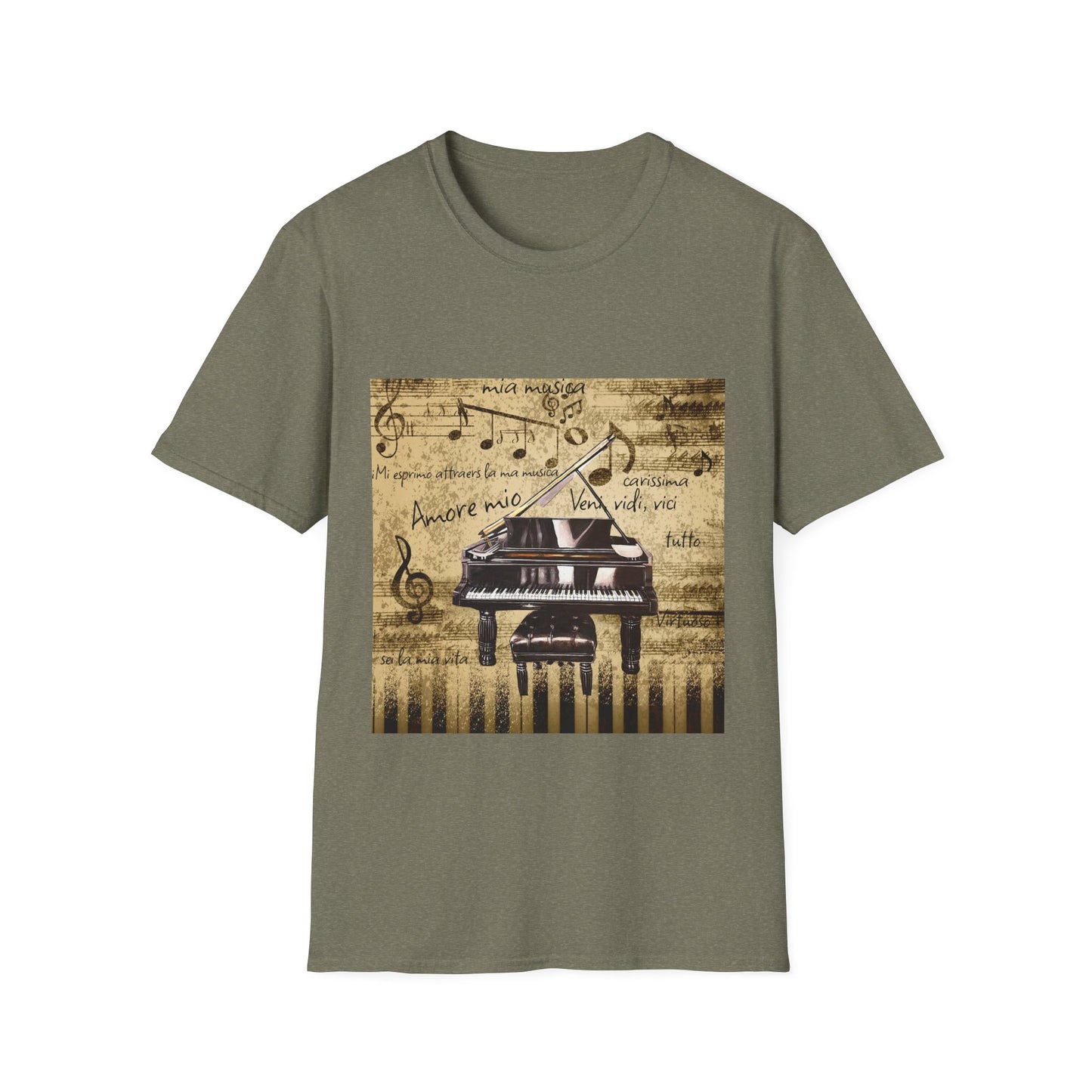 Unisex Softstyle T-Shirt, Pianist, Love Notes, Soul Music