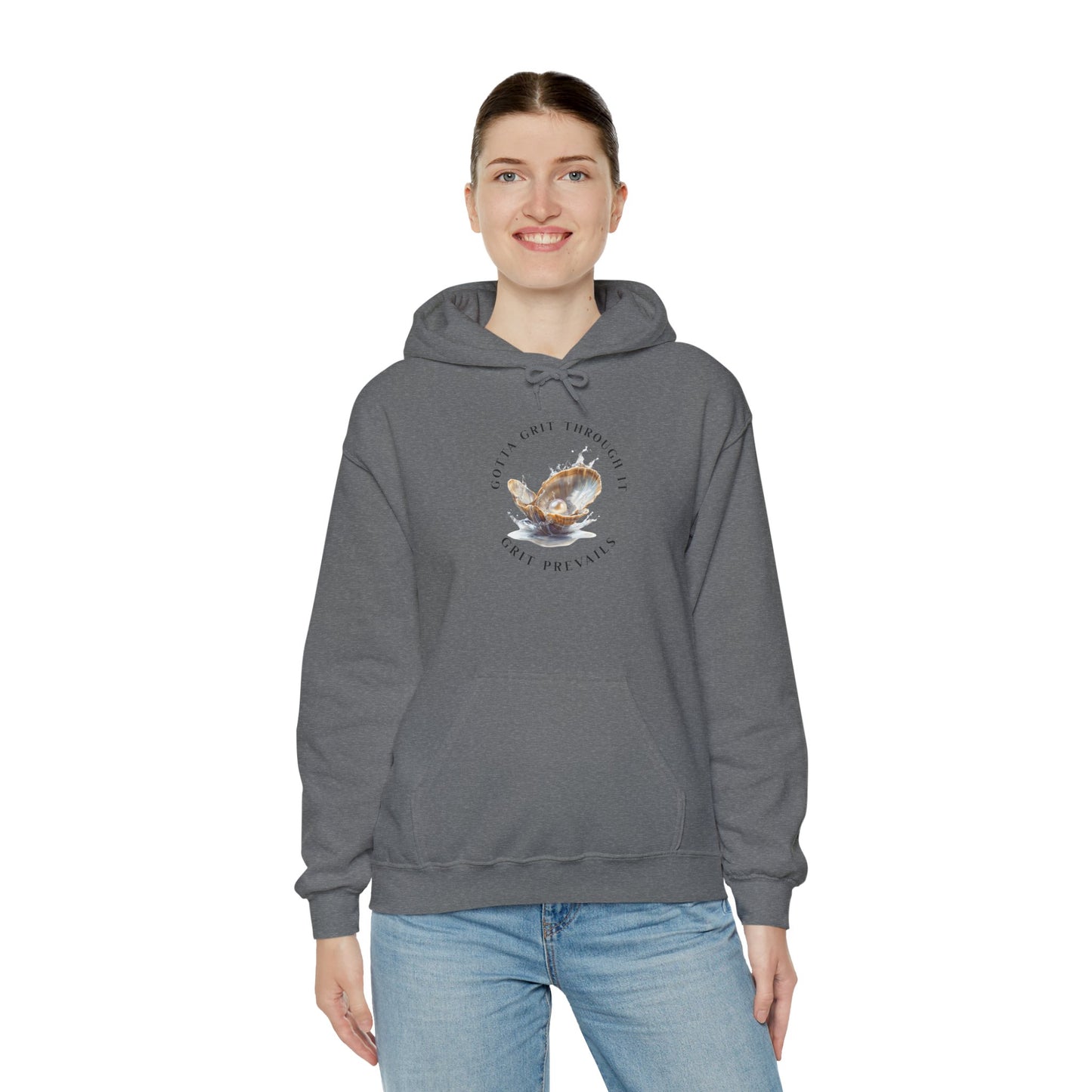 Unisex Heavy Blend™ Hooded Sweatshirt, Grit Prevails, Gotta Grit Through It Collection