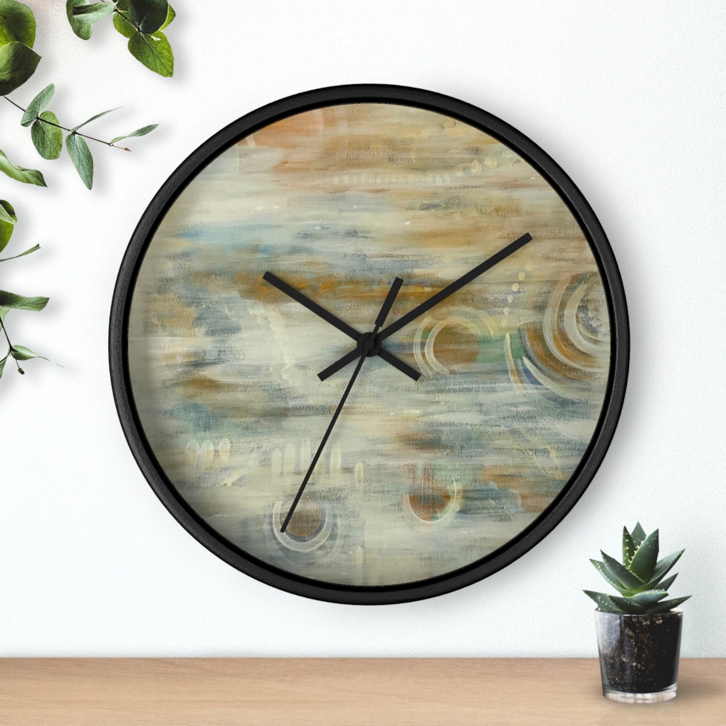 Wall Clock, Abstract Neutrals, FrediFreds Home Collection
