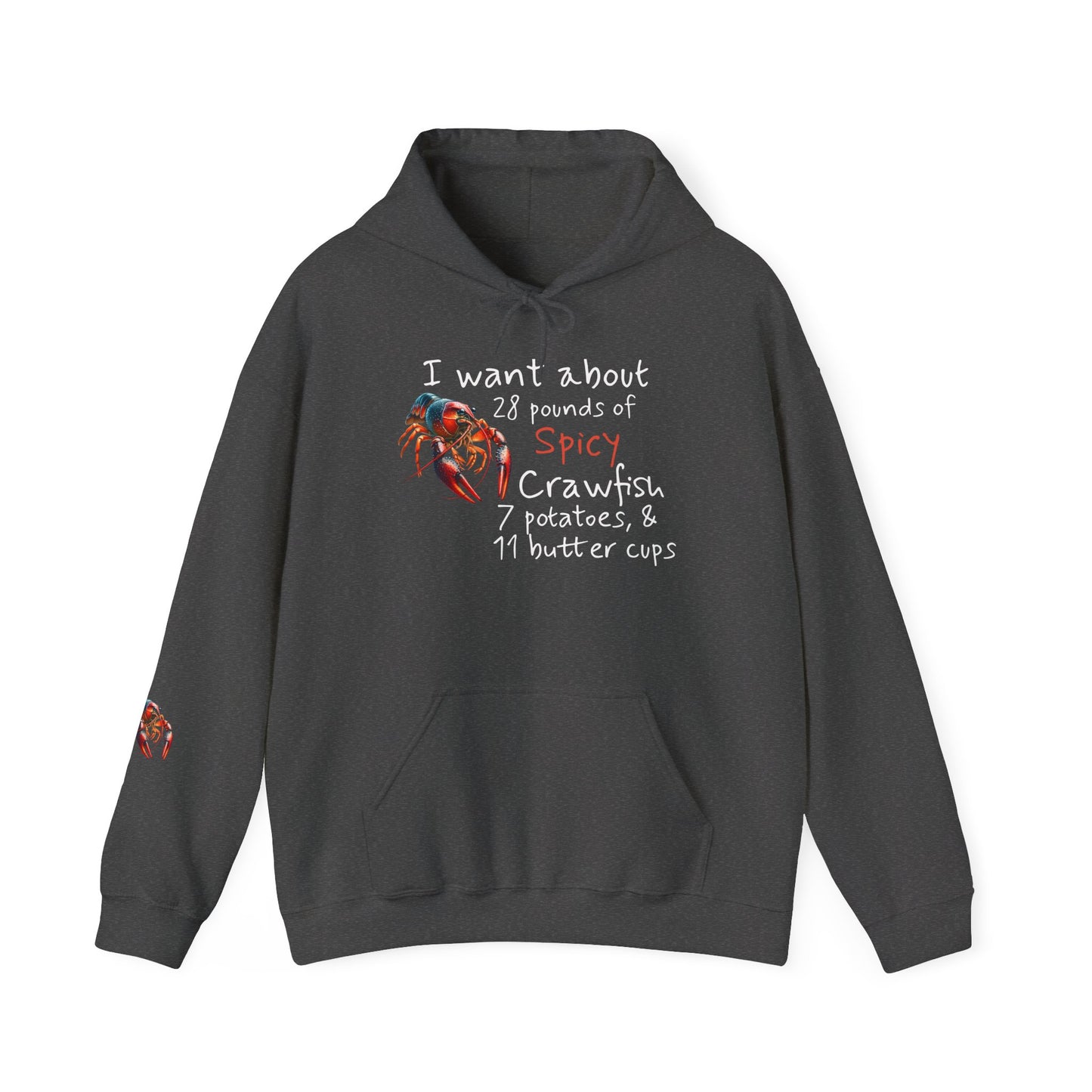 Unisex Heavy Blend™ Hooded Sweatshirt, I Want 28 Pounds of Crawfish Design, Life on the Bayou Collection