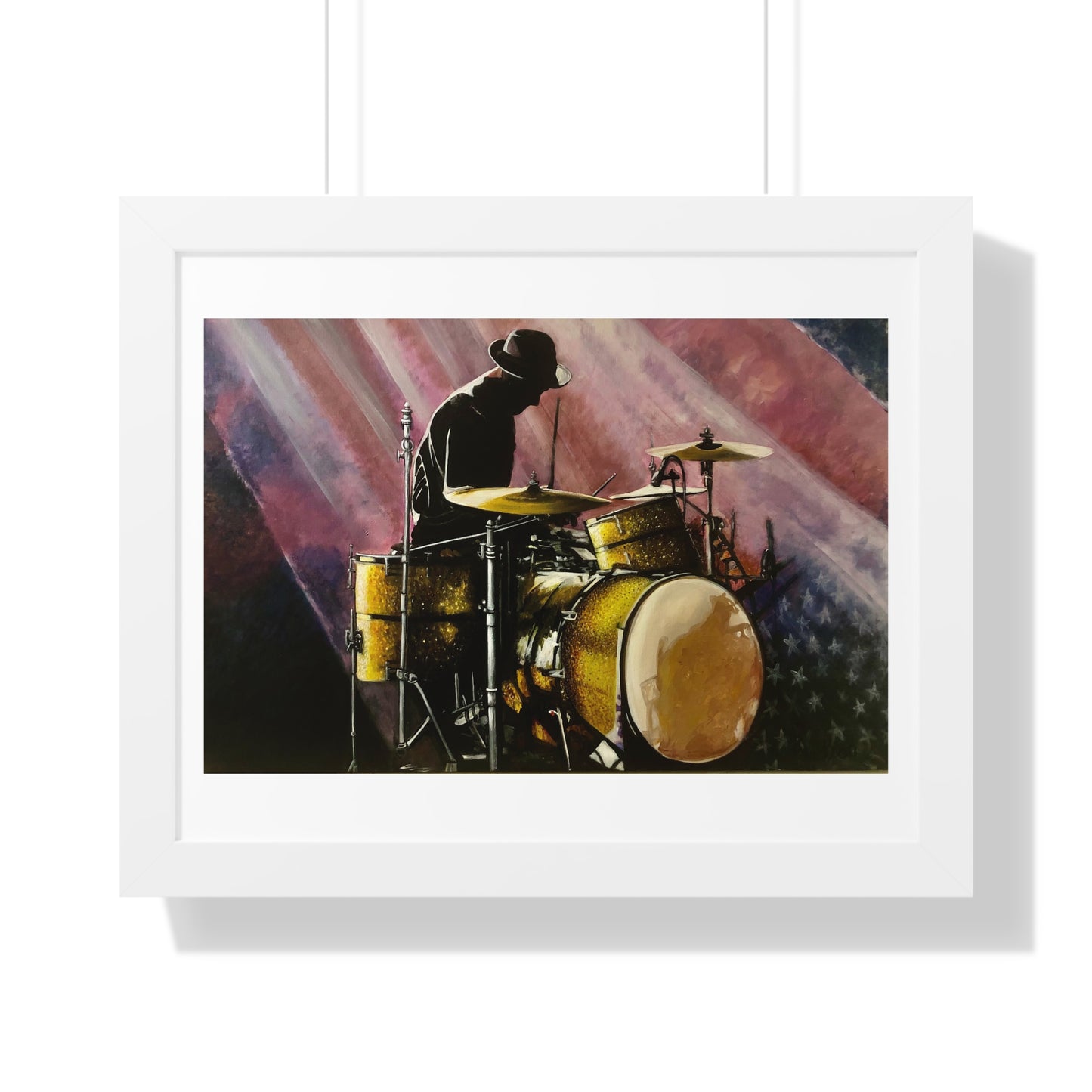 Framed Horizontal Poster, Drummer, Soul Music Collection