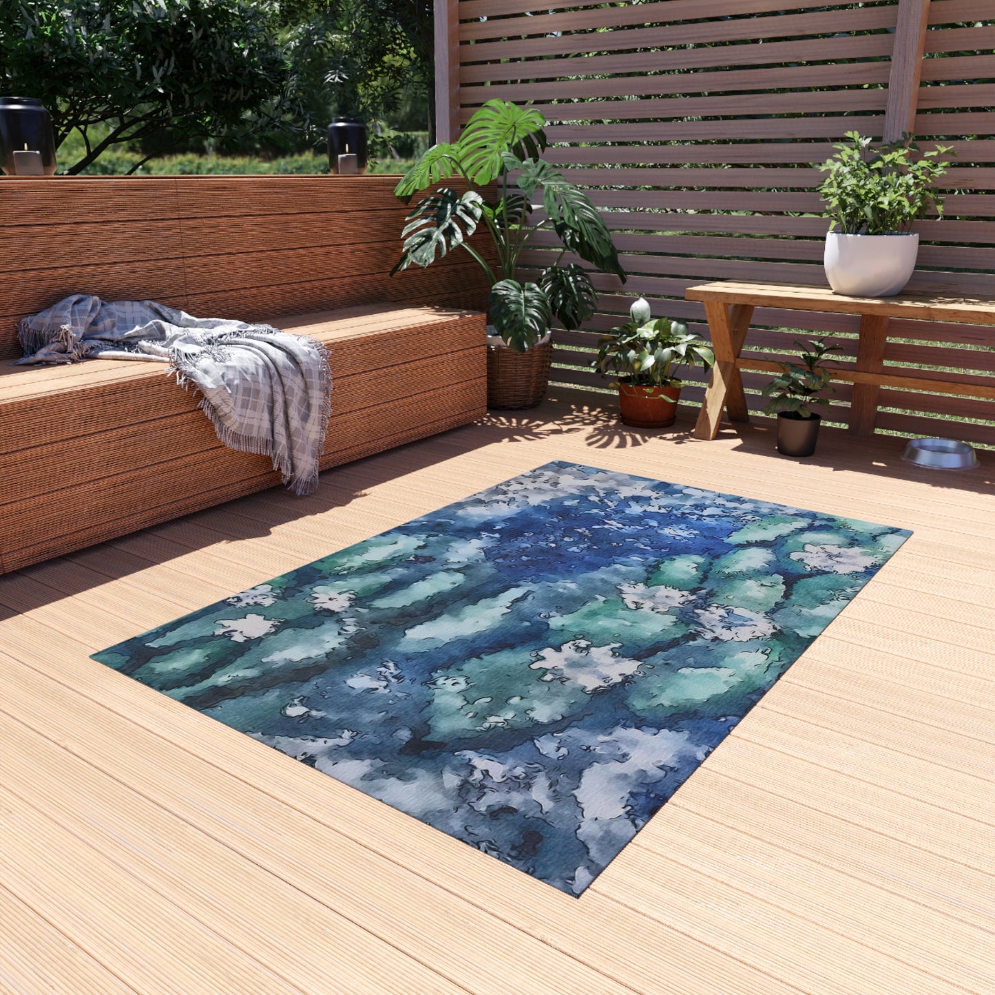 Outdoor Rug, Water Lilies, FrediFreds Home Collection