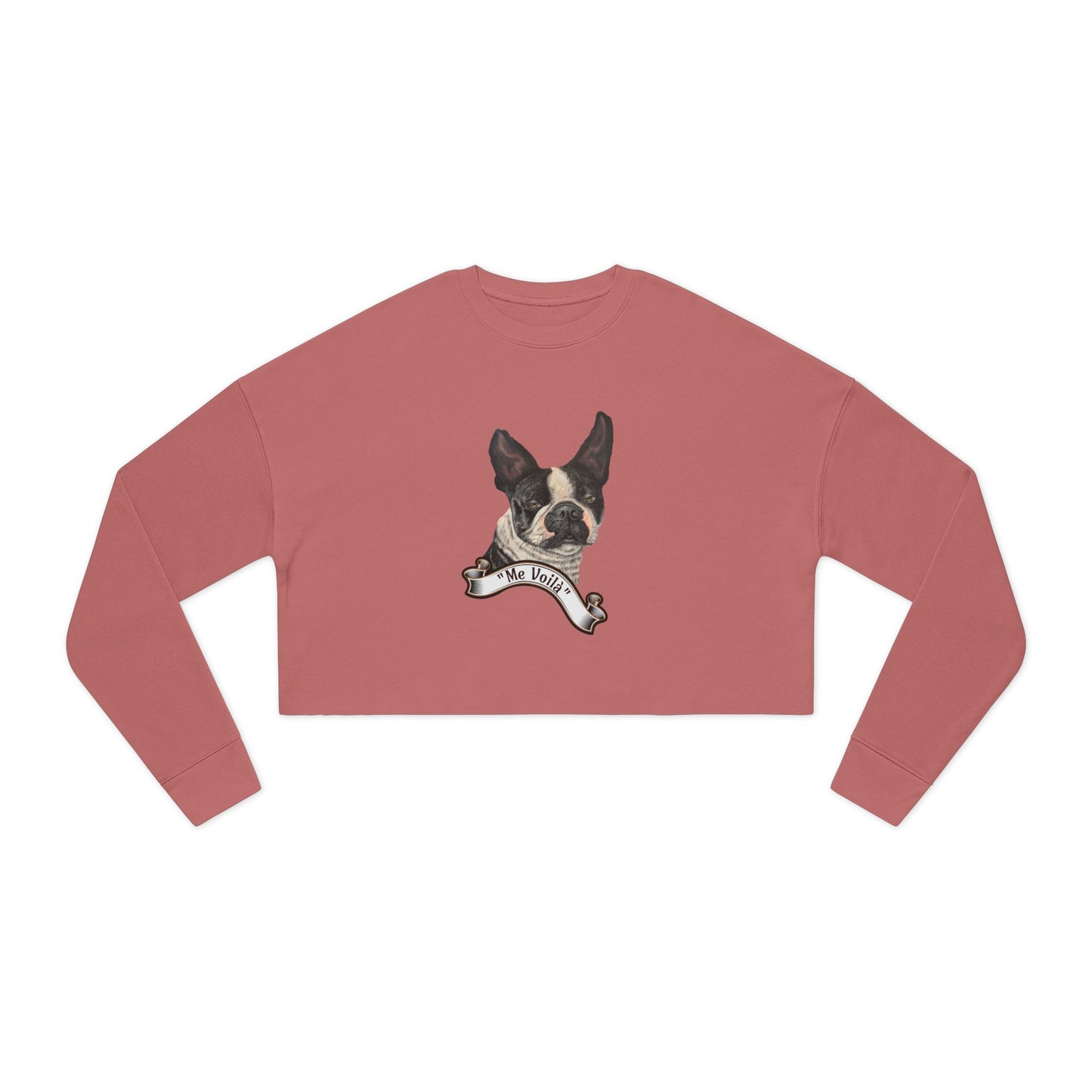 Women's Cropped "Me Voil'a" Friendship Themed Sweatshirt, Max Loves Pookie Collection