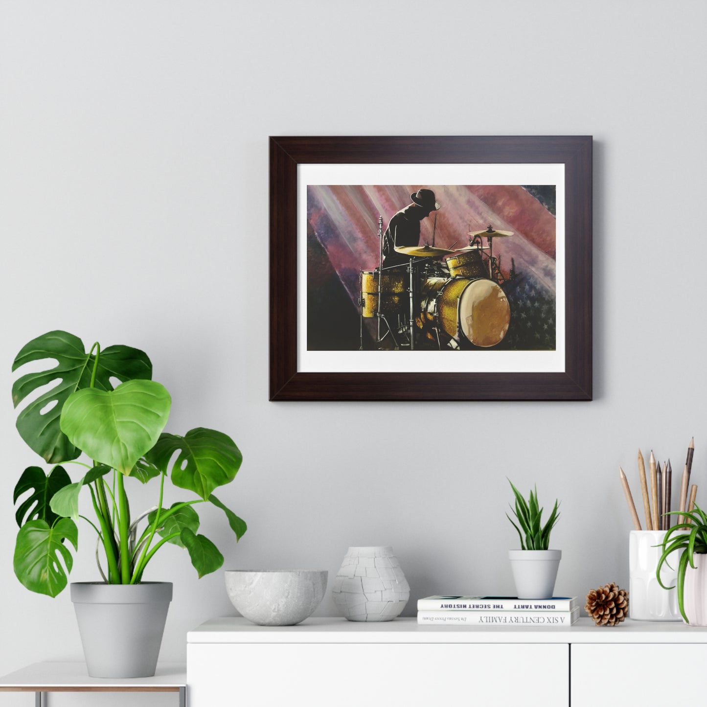 Framed Horizontal Poster, Drummer, Soul Music Collection