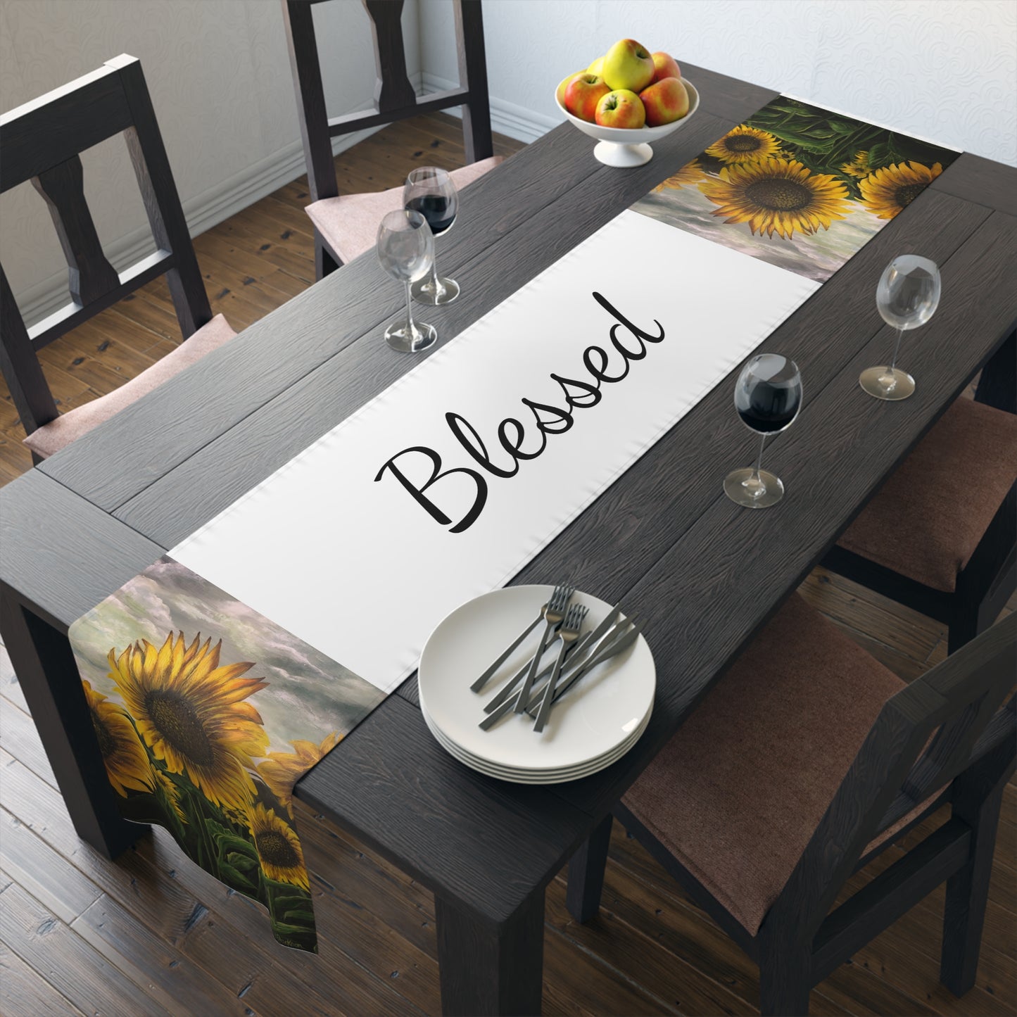 Table Runner (Cotton, Poly), Sunflower Field, Life on the Bayou Collection
