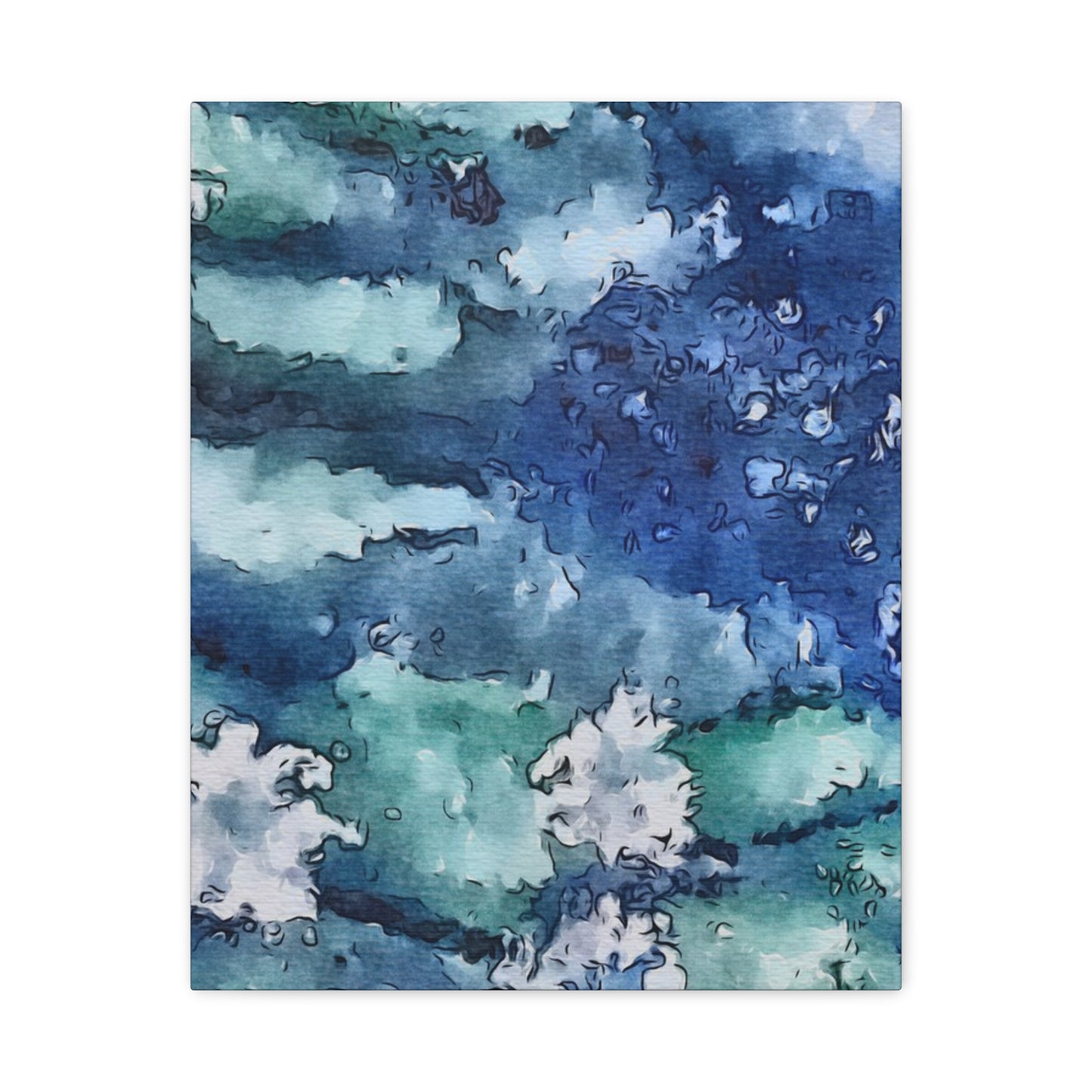 Matte Canvas, Stretched, 1.25", Water Lilies, Abstract, FrediFreds Home Collection