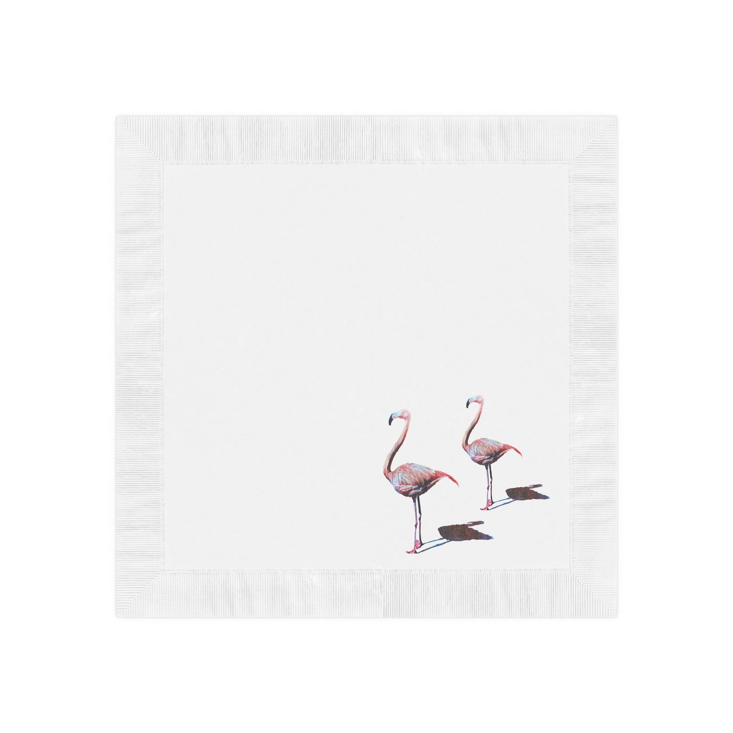 White Coined Napkins, Flamingo, Beachwalker Club Collection