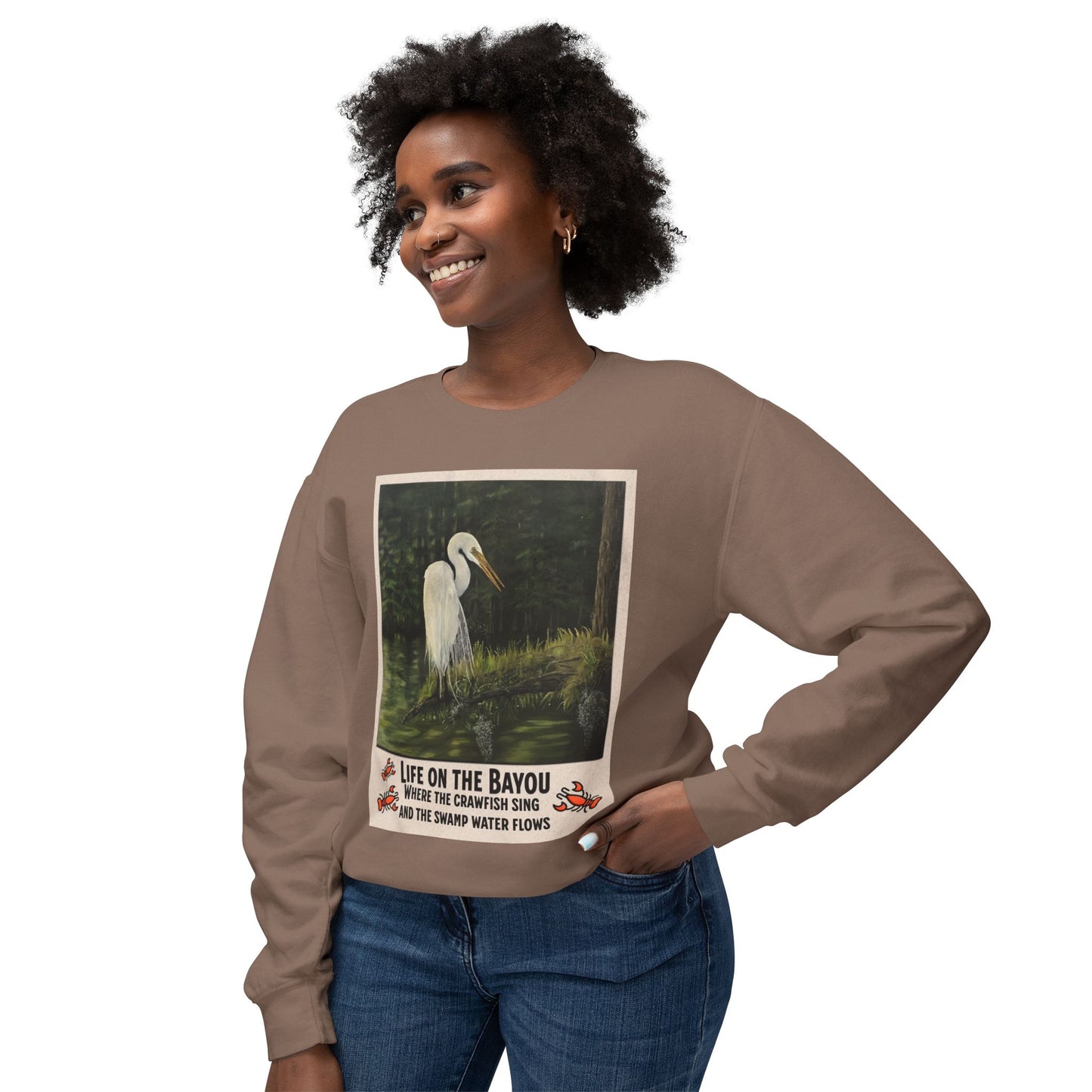 Unisex Lightweight Crewneck Sweatshirt, Life on the Bayou