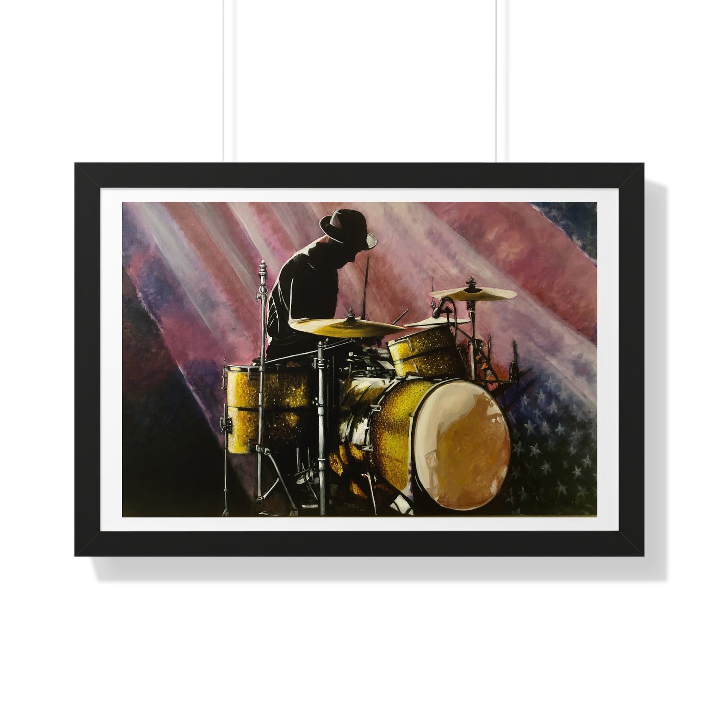 Framed Horizontal Poster, Drummer, Soul Music Collection