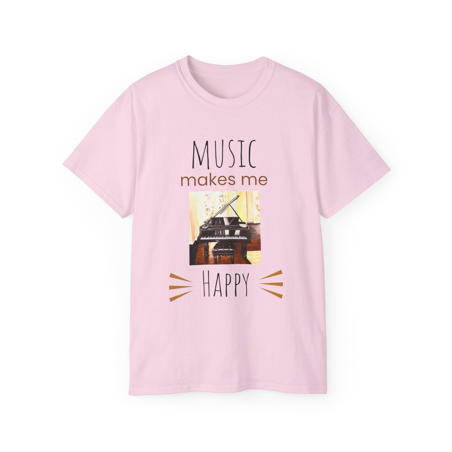 Unisex Ultra Cotton Tee, Music, Piano Artwork, Happy, Soul Music
