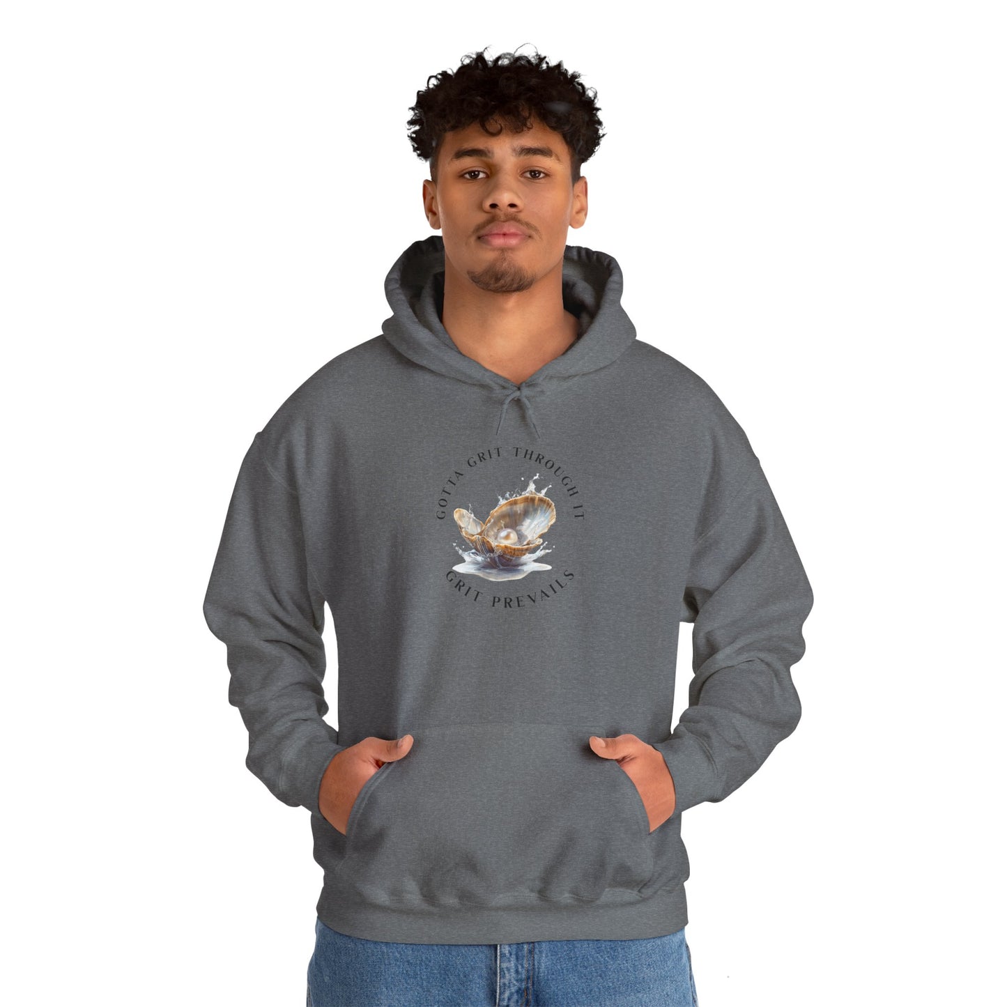 Unisex Heavy Blend™ Hooded Sweatshirt, Grit Prevails, Gotta Grit Through It Collection