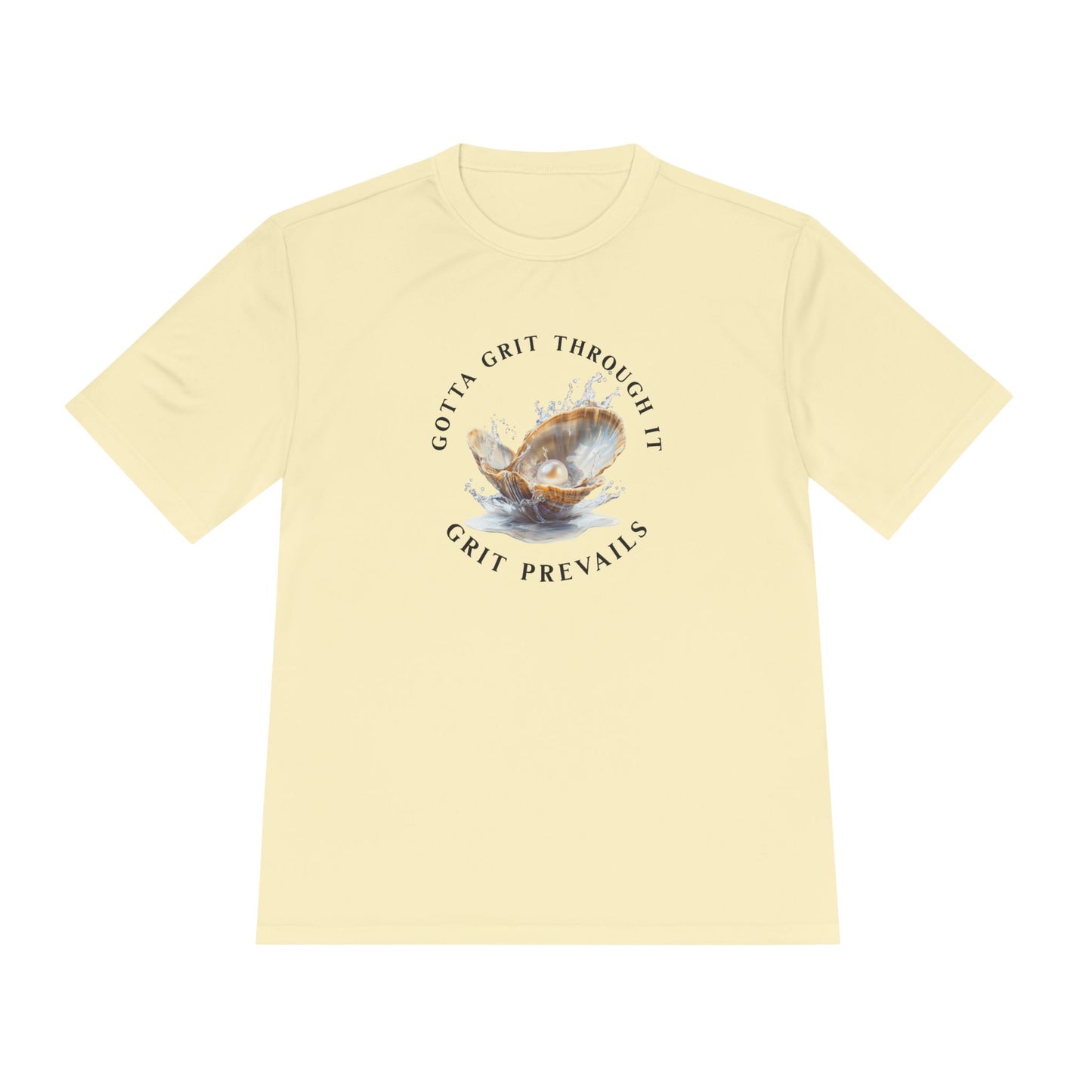 Unisex Moisture Wicking Tee With Printed Design "Grit Prevails", Gotta Grit Through It Collection