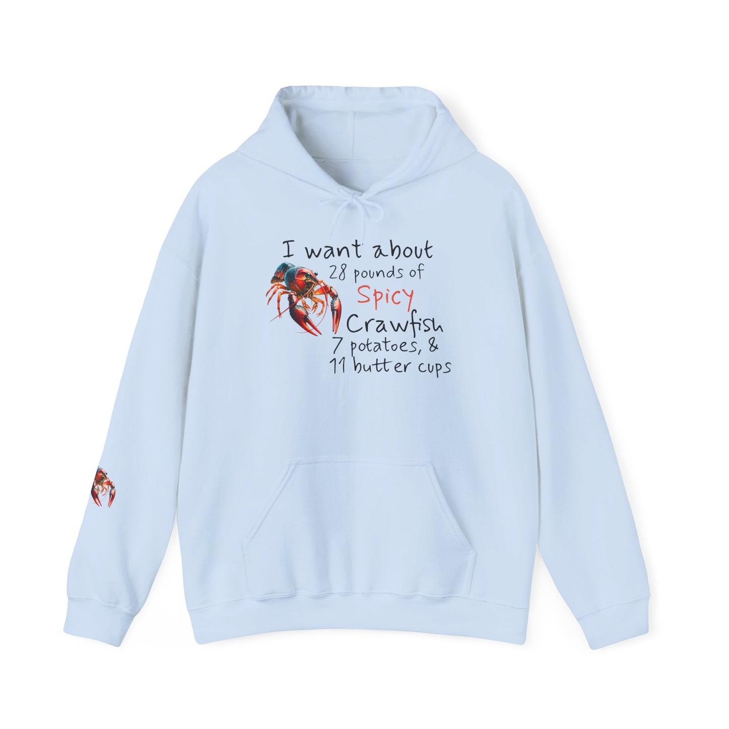 Unisex Heavy Blend™ Hooded Sweatshirt, I Want 28 Pounds of Crawfish Design, Life on the Bayou Collection