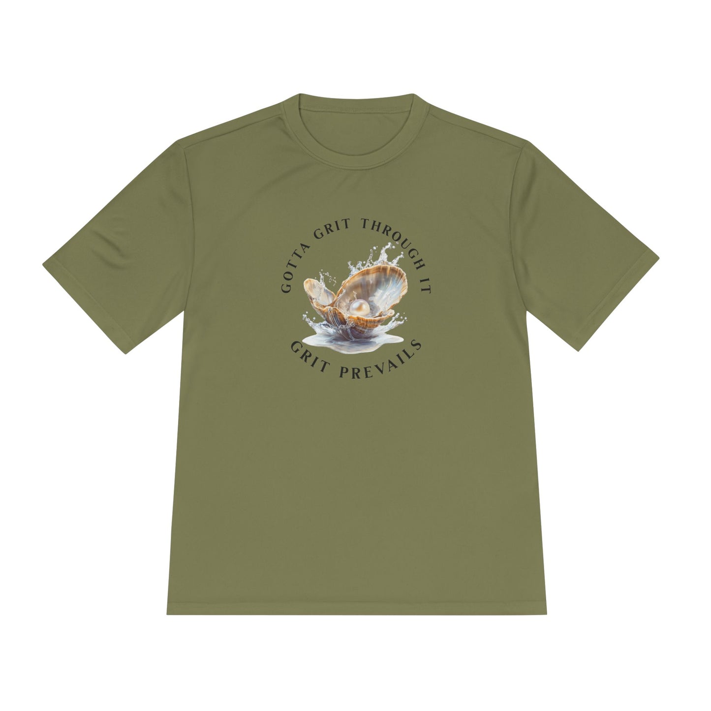 Unisex Moisture Wicking Tee With Printed Design "Grit Prevails", Gotta Grit Through It Collection
