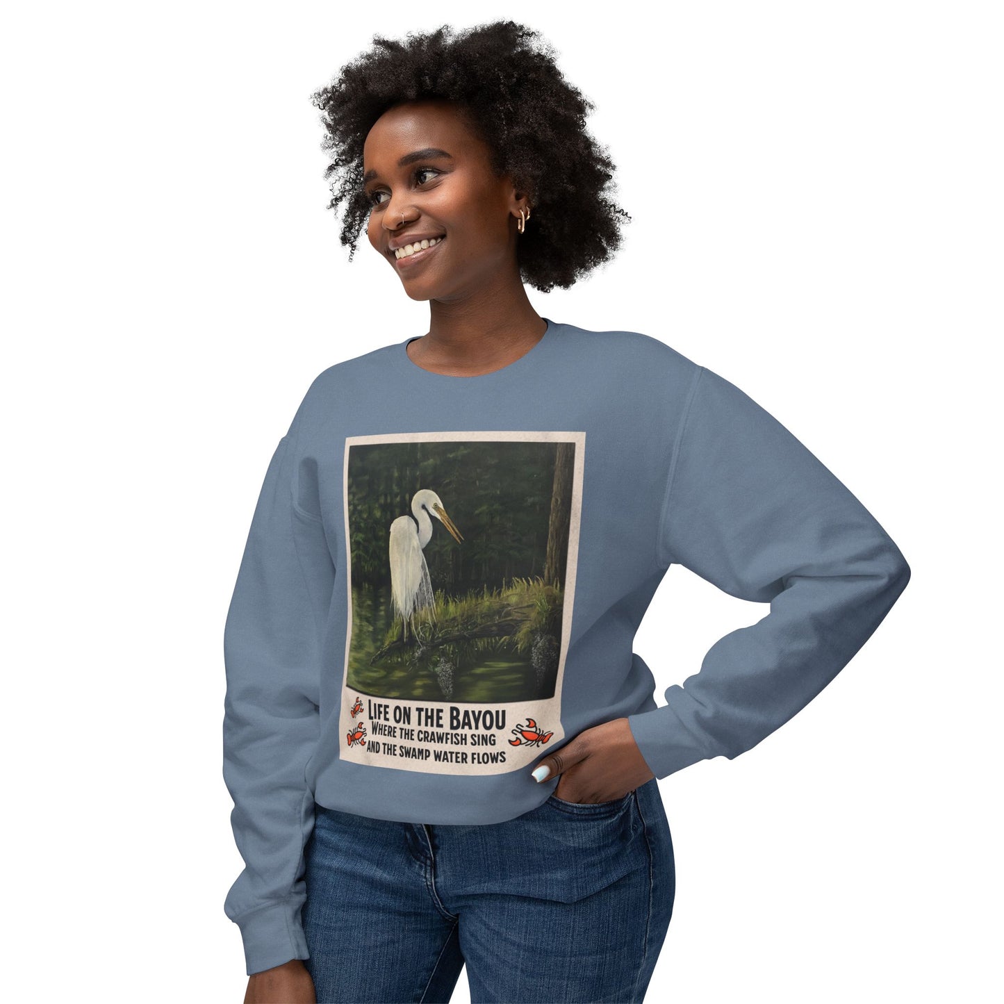 Unisex Lightweight Crewneck Sweatshirt, Life on the Bayou