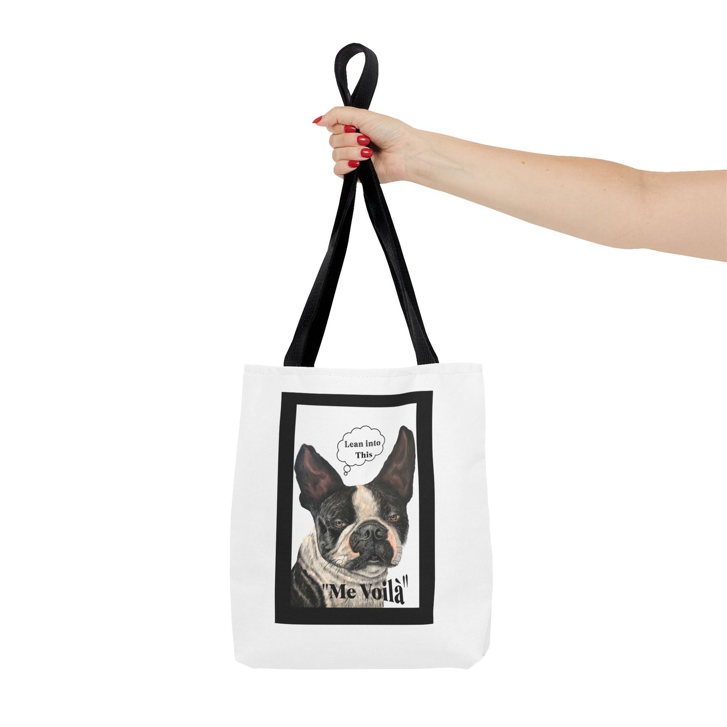 Tote Bag (AOP) "Lean on Me" Friendship Tote, Dog Humor, Max Loves Pookie Collection