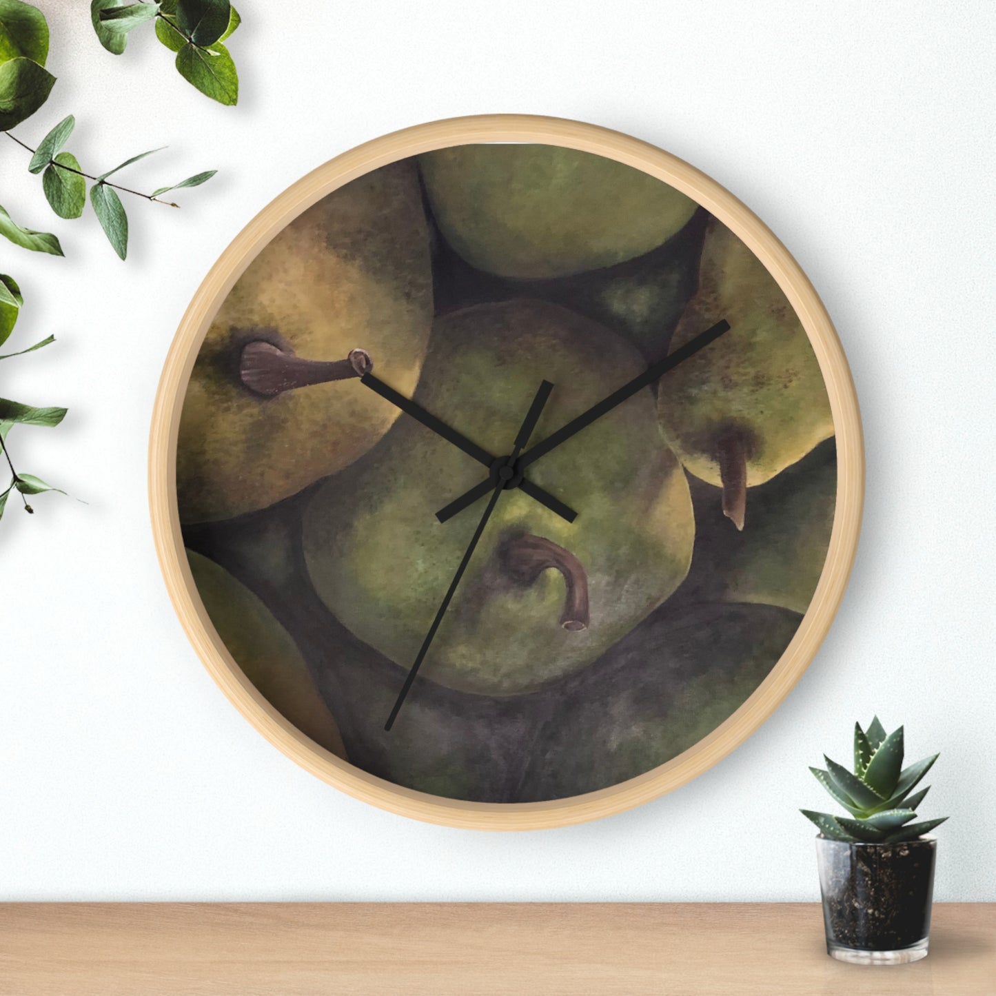 Wall Clock, Pear Delight Print Design, FrediFreds Home Collection