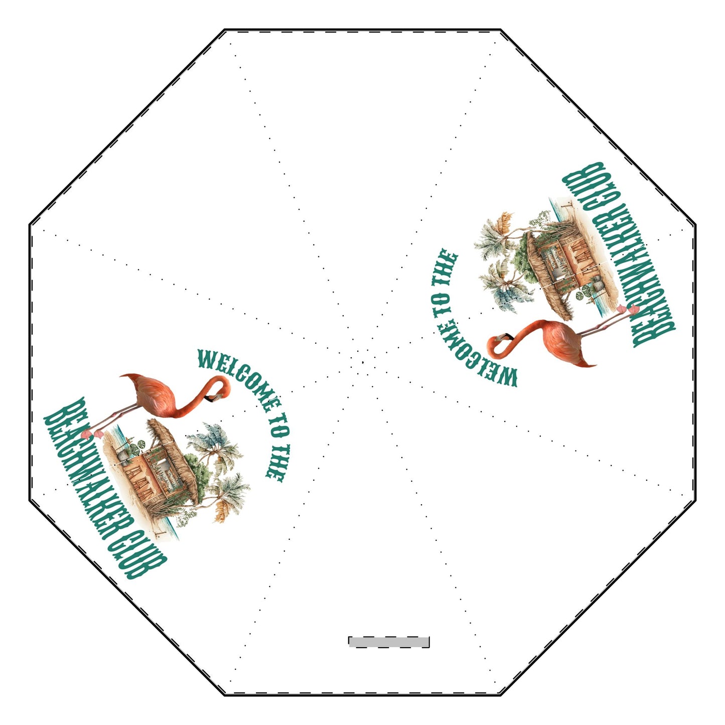 Semi-Automatic Foldable Umbrella With Printed Design, Artsy Coastal Theme, Beachwalker Club Collection