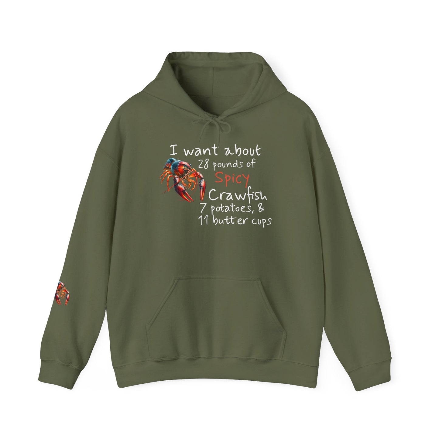 Unisex Heavy Blend™ Hooded Sweatshirt, I Want 28 Pounds of Crawfish Design, Life on the Bayou Collection