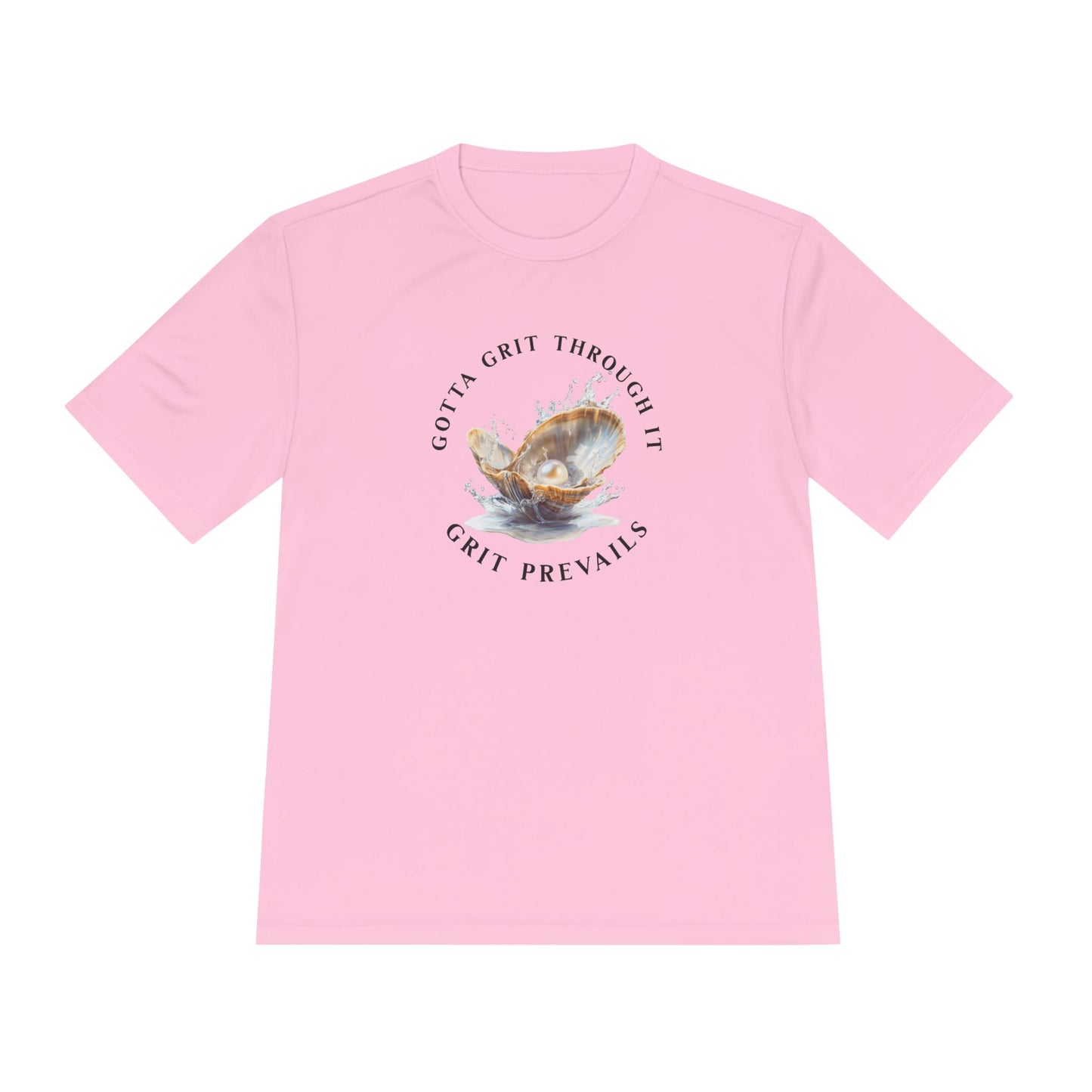 Unisex Moisture Wicking Tee With Printed Design "Grit Prevails", Gotta Grit Through It Collection