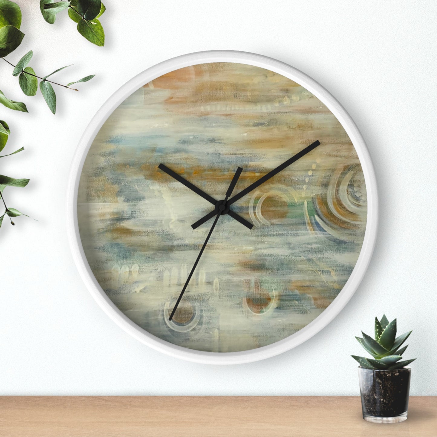 Wall Clock, Abstract Neutrals, FrediFreds Home Collection