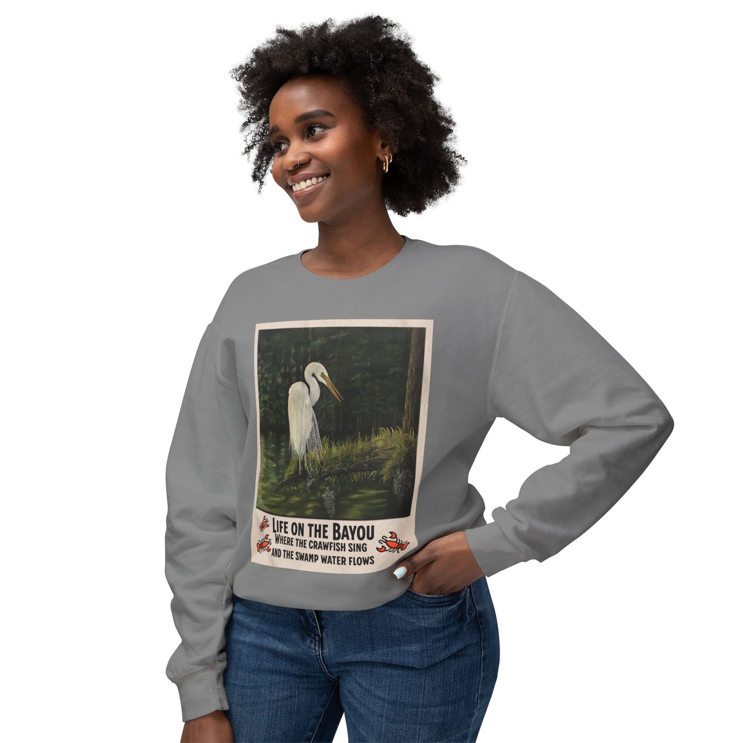 Unisex Lightweight Crewneck Sweatshirt, Life on the Bayou