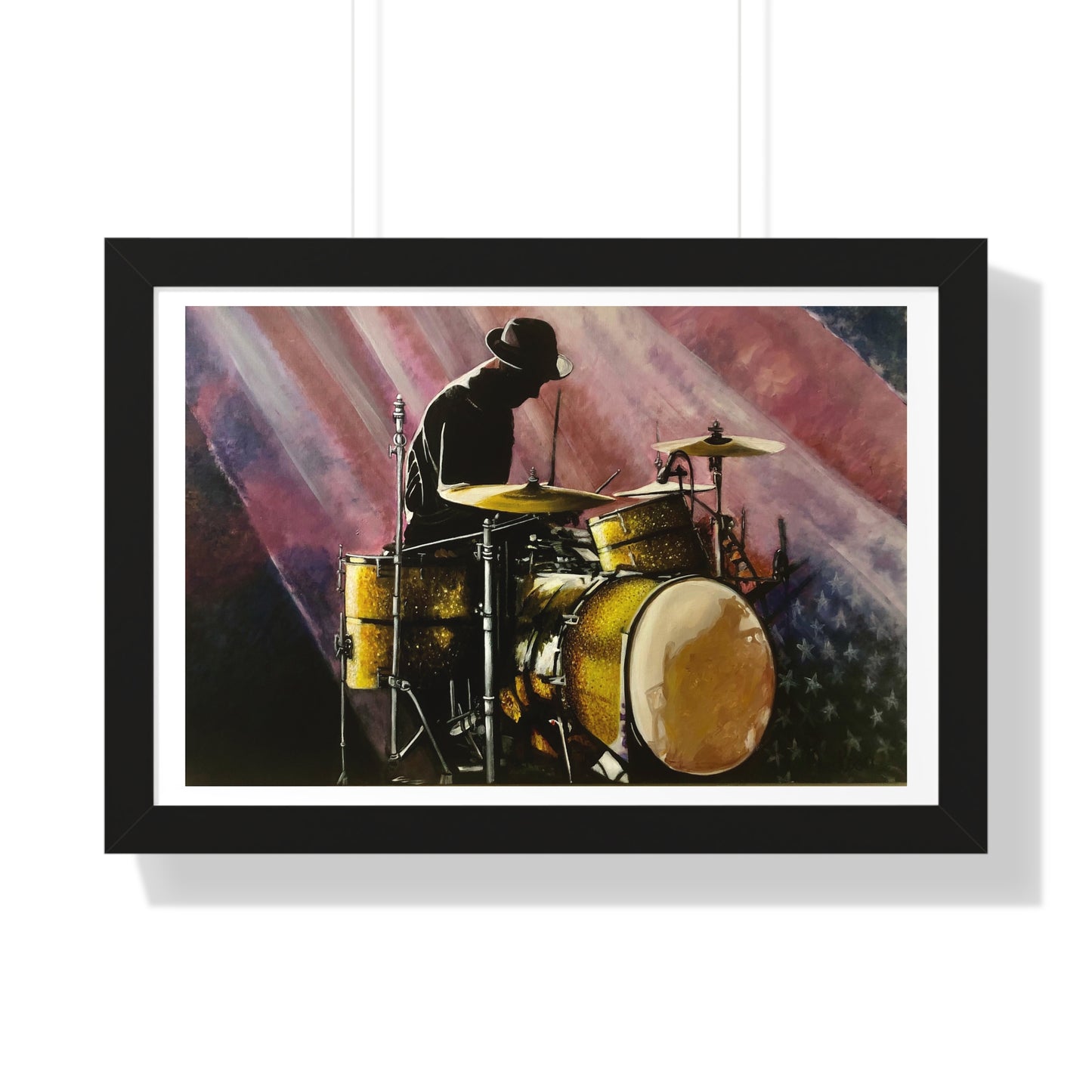 Framed Horizontal Poster, Drummer, Soul Music Collection