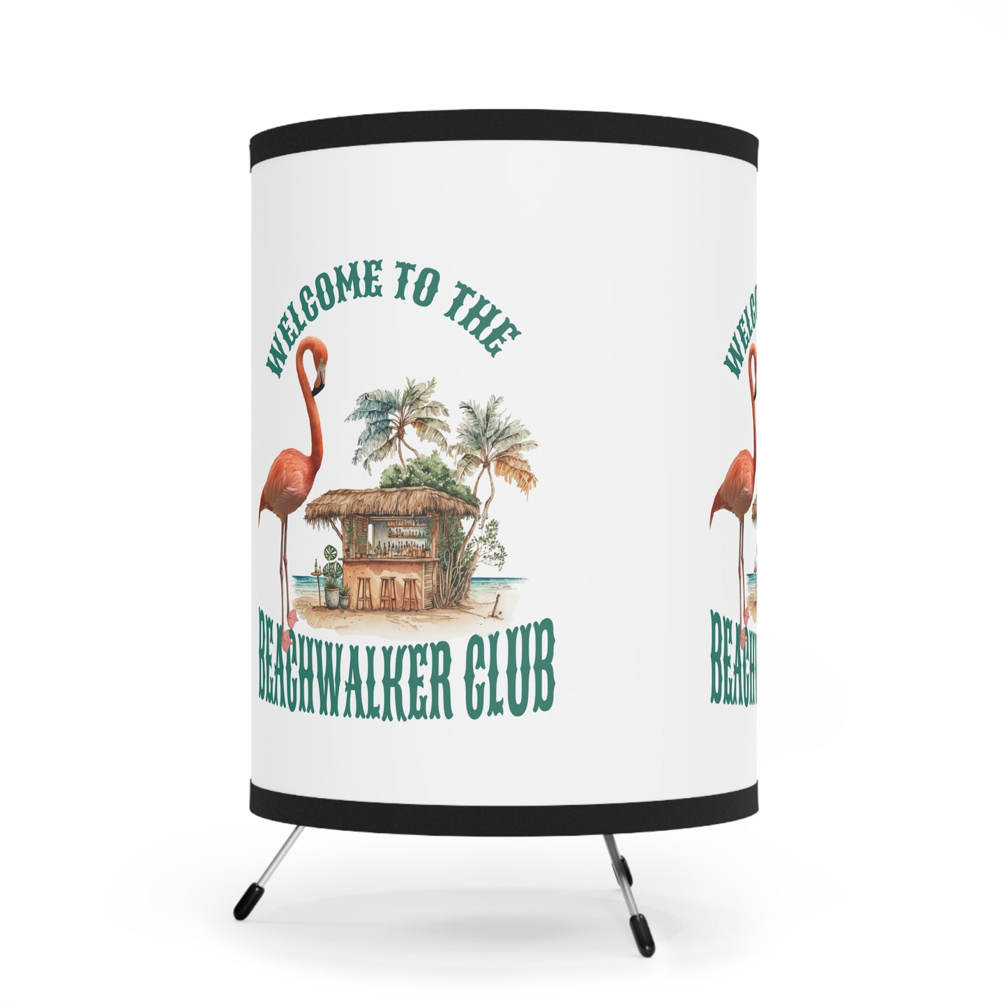 Tripod Lamp with High-Res Printed Shade, US\CA plug, Beachwalker Club Collections