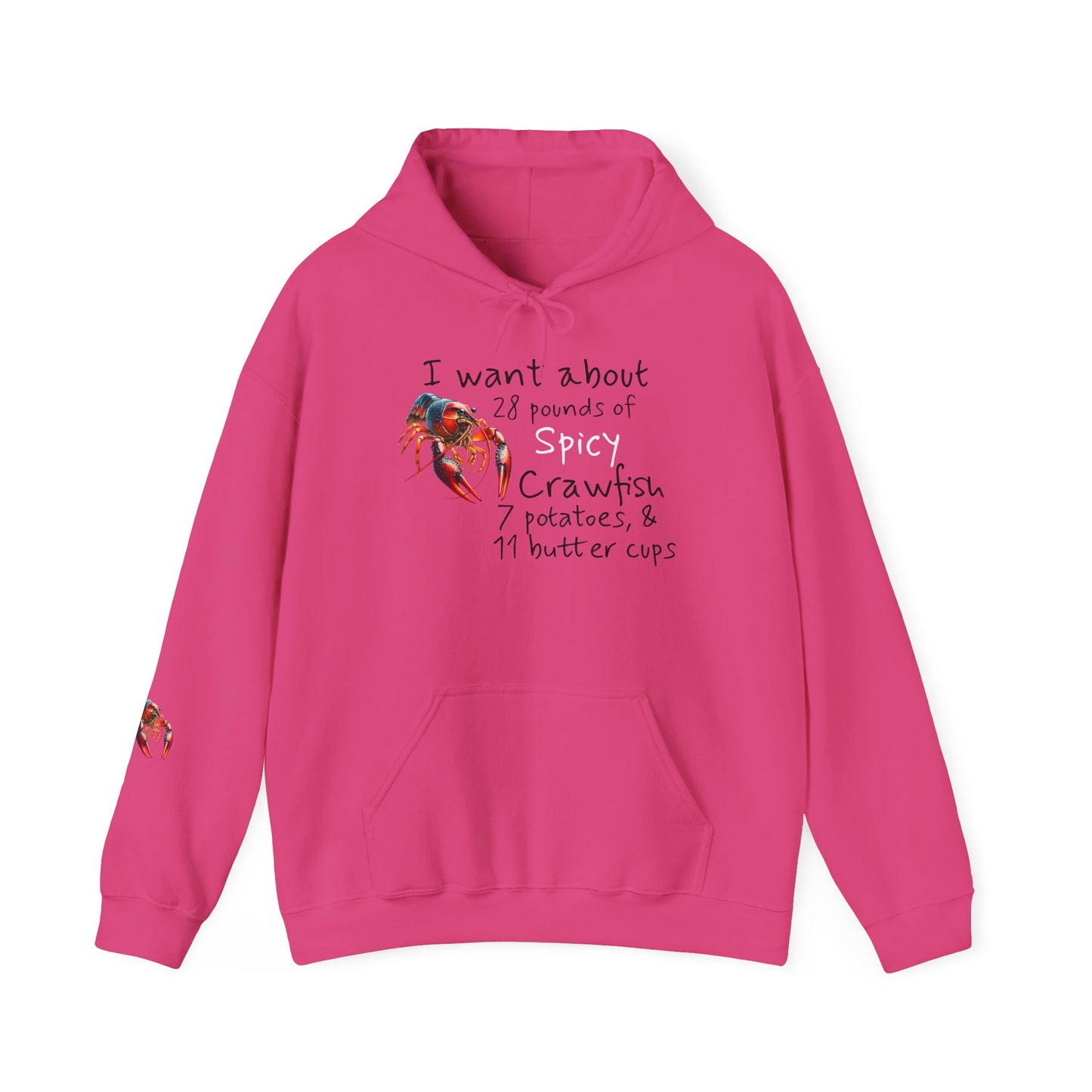 Unisex Heavy Blend™ Hooded Sweatshirt, I Want 28 Pounds of Crawfish Design, Life on the Bayou Collection